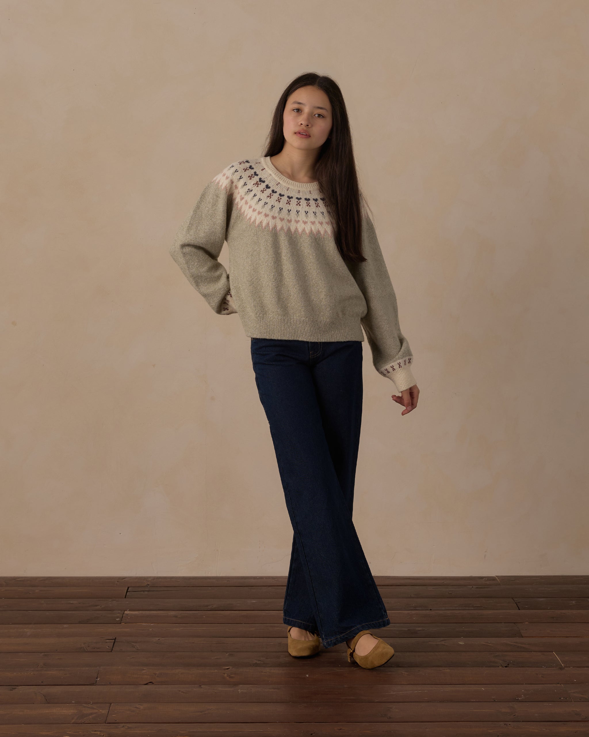 Teen Fair Isle Sweater Sage - Rylee + Cru | Kids Clothes | Trendy Baby Clothes | Modern Infant Outfits |