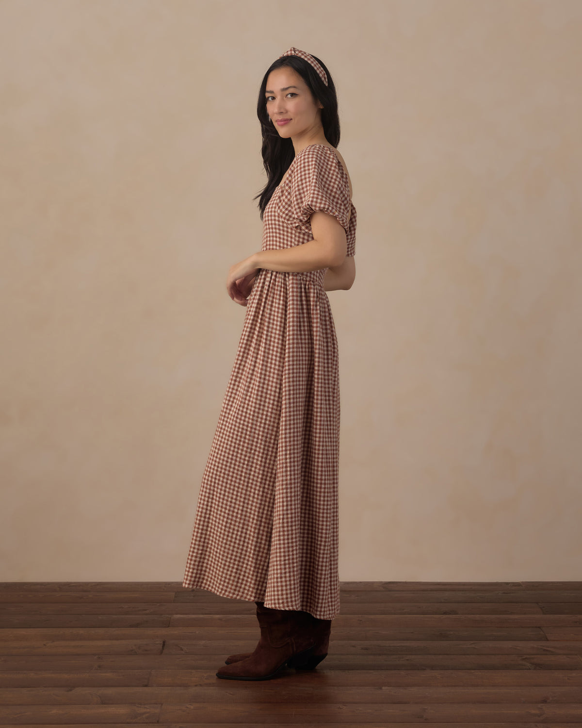 Women's Keyara Dress Brick Check - Rylee + Cru | Kids Clothes | Trendy Baby Clothes | Modern Infant Outfits |