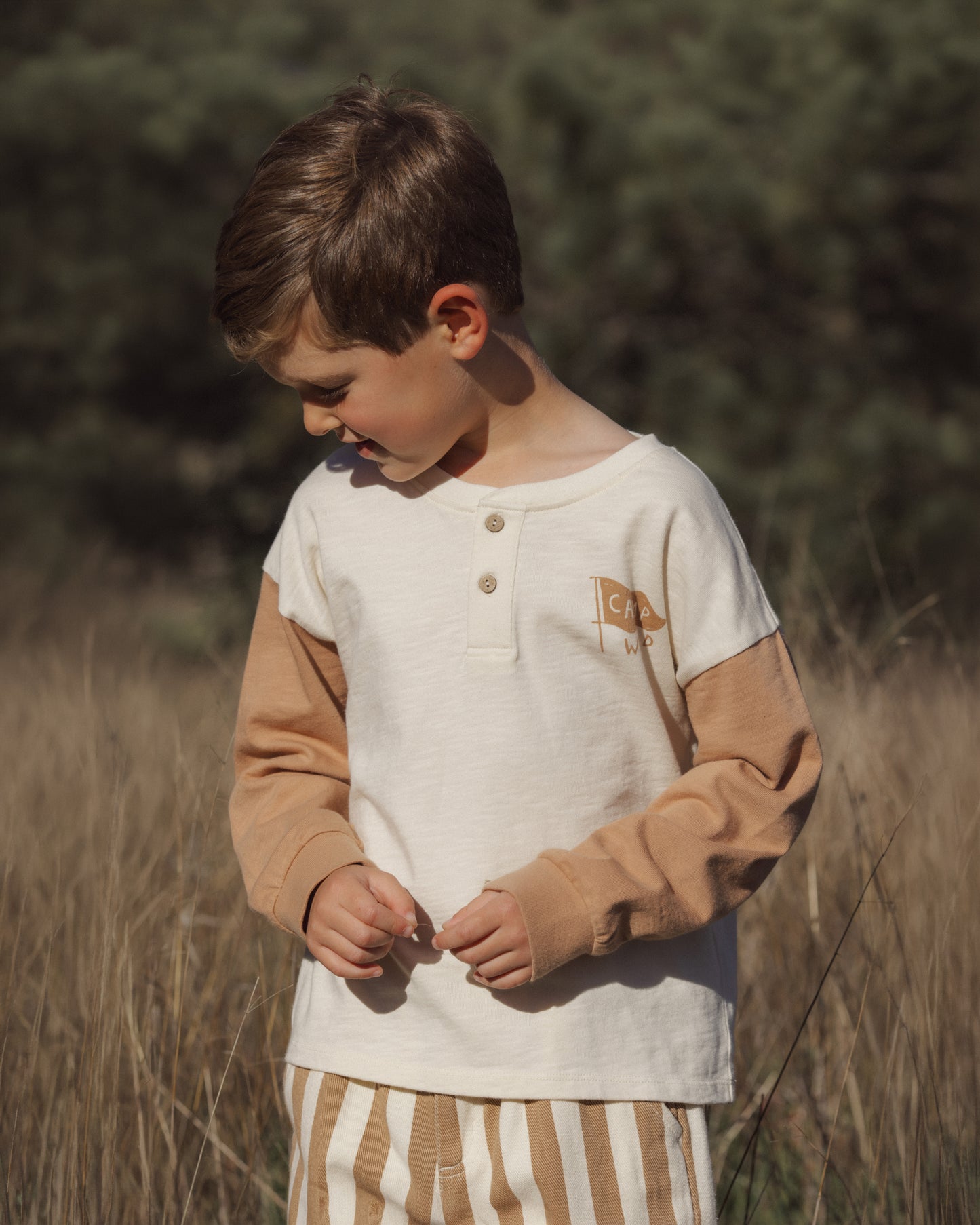 Relaxed Long Sleeve Henley Camp Wild - Rylee + Cru | Kids Clothes | Trendy Baby Clothes | Modern Infant Outfits |