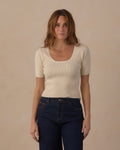 Women's Scallop Tee Natural - Rylee + Cru | Kids Clothes | Trendy Baby Clothes | Modern Infant Outfits |