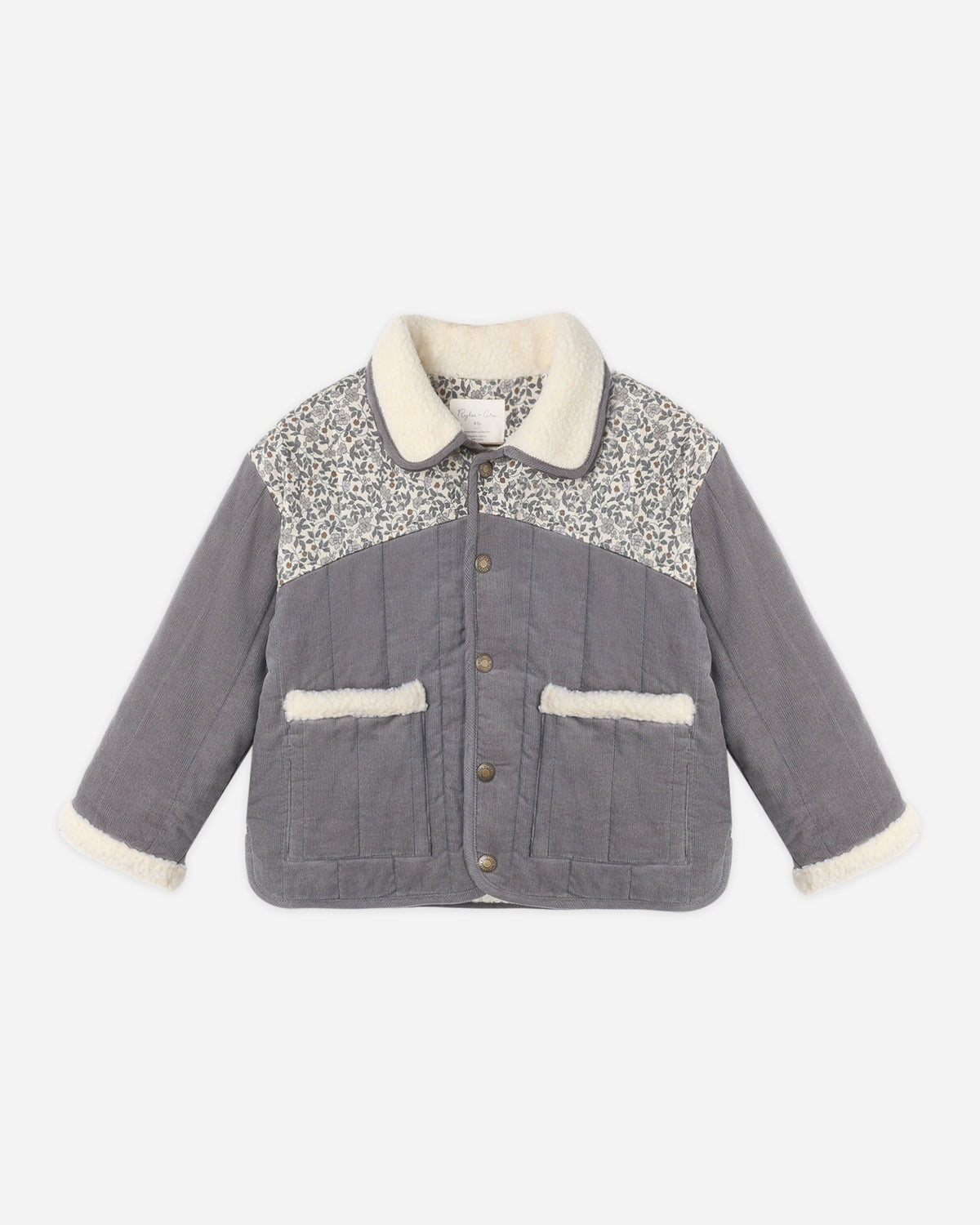 Lily Coat Slate Floral - Rylee + Cru | Kids Clothes | Trendy Baby Clothes | Modern Infant Outfits |