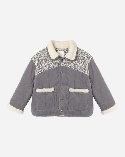 Lily Coat Slate Floral - Rylee + Cru | Kids Clothes | Trendy Baby Clothes | Modern Infant Outfits |