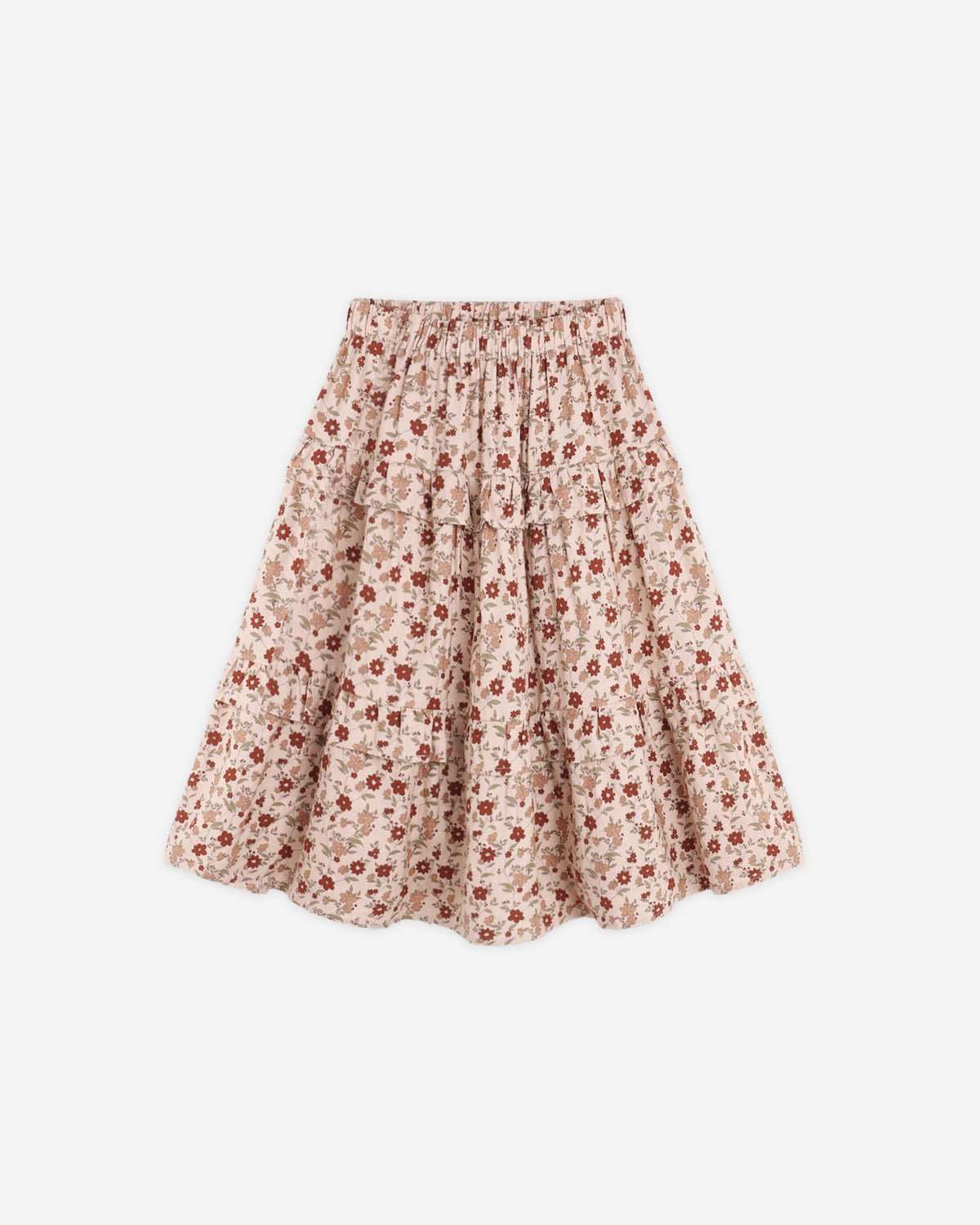 Ruffled Midi Skirt Pink Floral - Rylee + Cru | Kids Clothes | Trendy Baby Clothes | Modern Infant Outfits |
