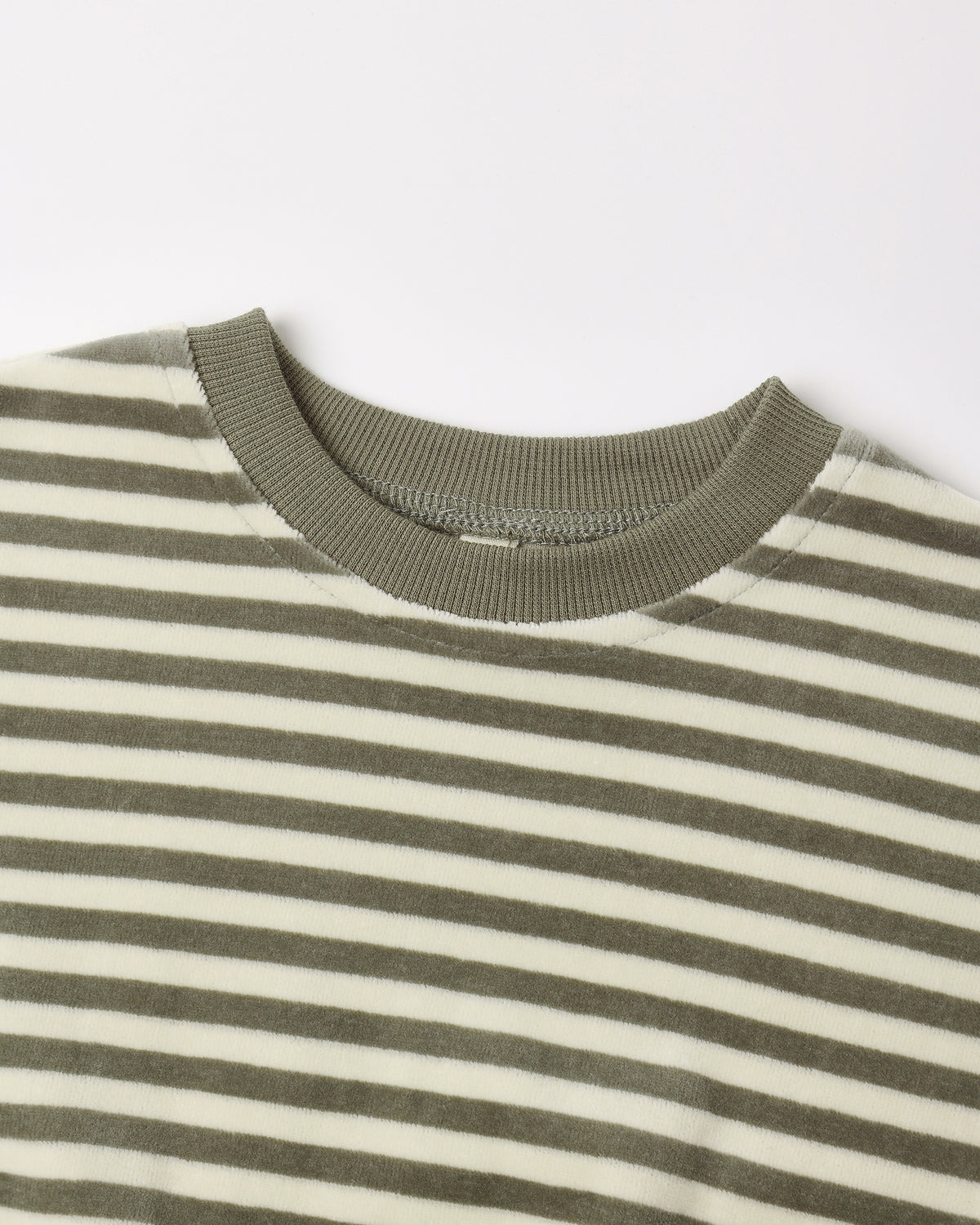 Velour Relaxed Sweatshirt Spruce Stripe - Rylee + Cru | Kids Clothes | Trendy Baby Clothes | Modern Infant Outfits |