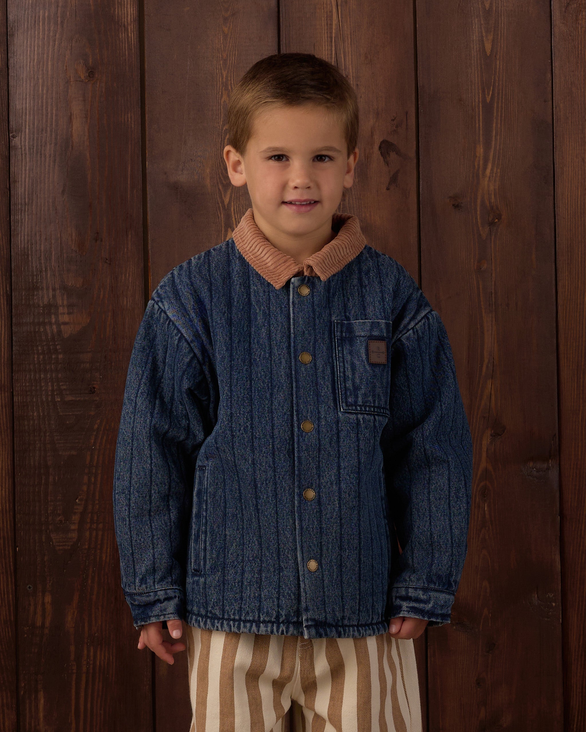Nashville Quilted Jacket Indigo - Rylee + Cru | Kids Clothes | Trendy Baby Clothes | Modern Infant Outfits |