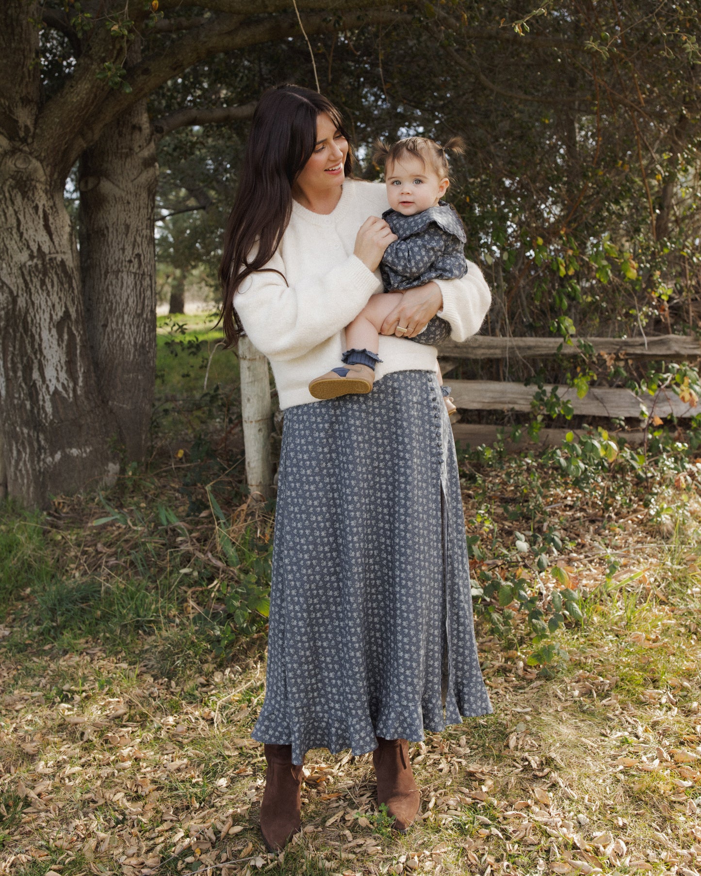 Women's Button Slit Skirt Heart Ditsy - Rylee + Cru | Kids Clothes | Trendy Baby Clothes | Modern Infant Outfits |