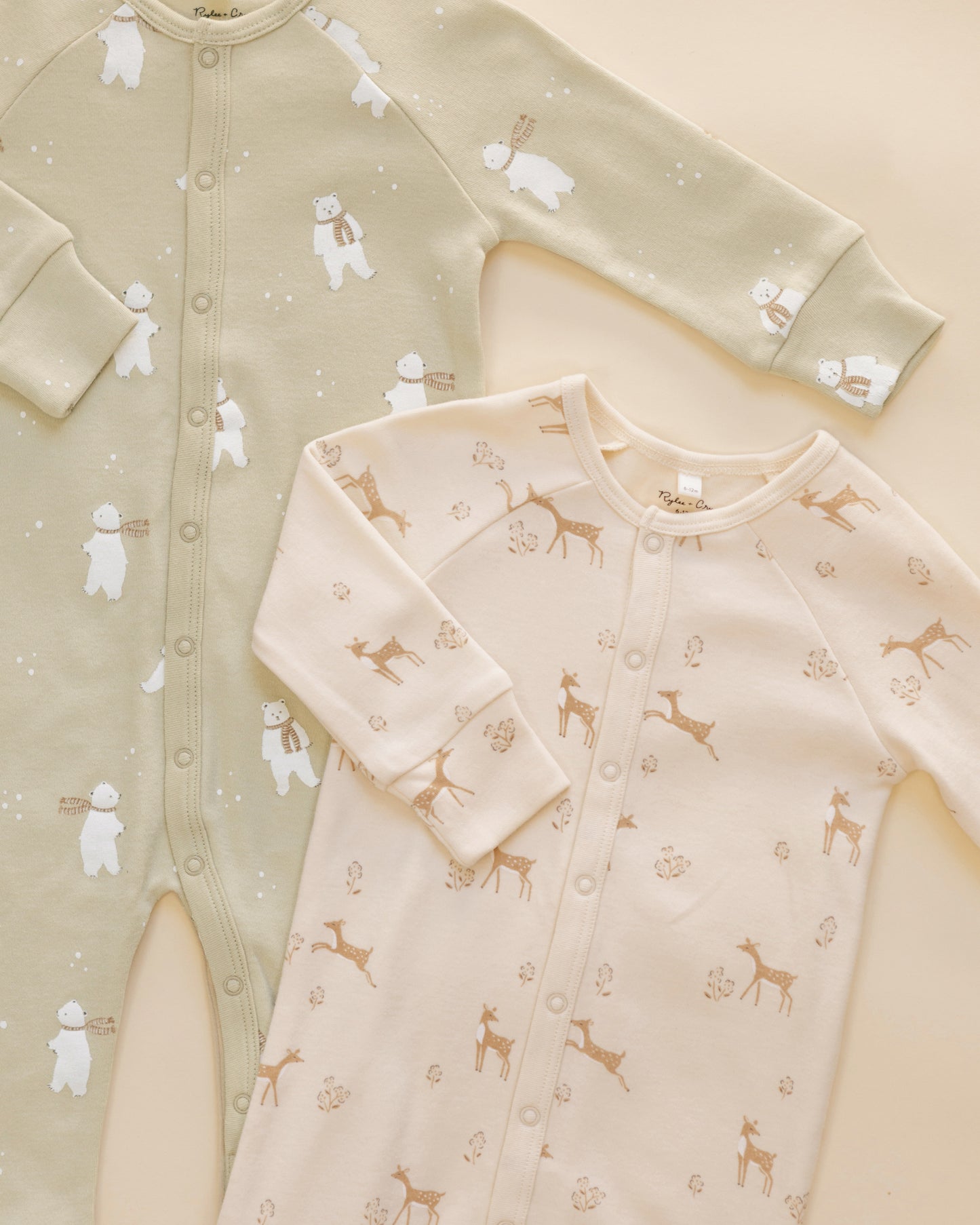 Organic Pajama Long John Fawns - Rylee + Cru | Kids Clothes | Trendy Baby Clothes | Modern Infant Outfits |