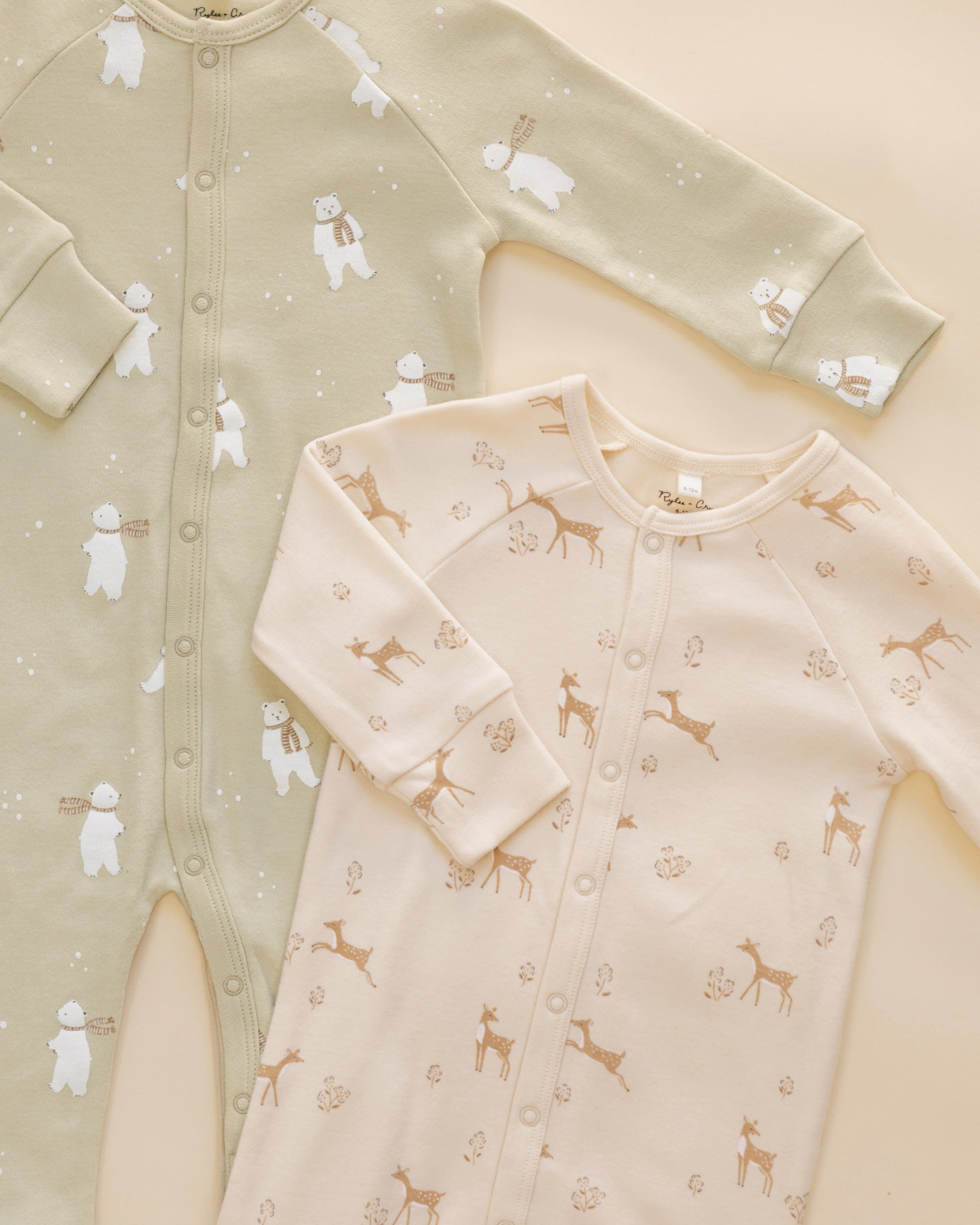 Organic Pajama Long John Polar Bears - Rylee + Cru | Kids Clothes | Trendy Baby Clothes | Modern Infant Outfits |