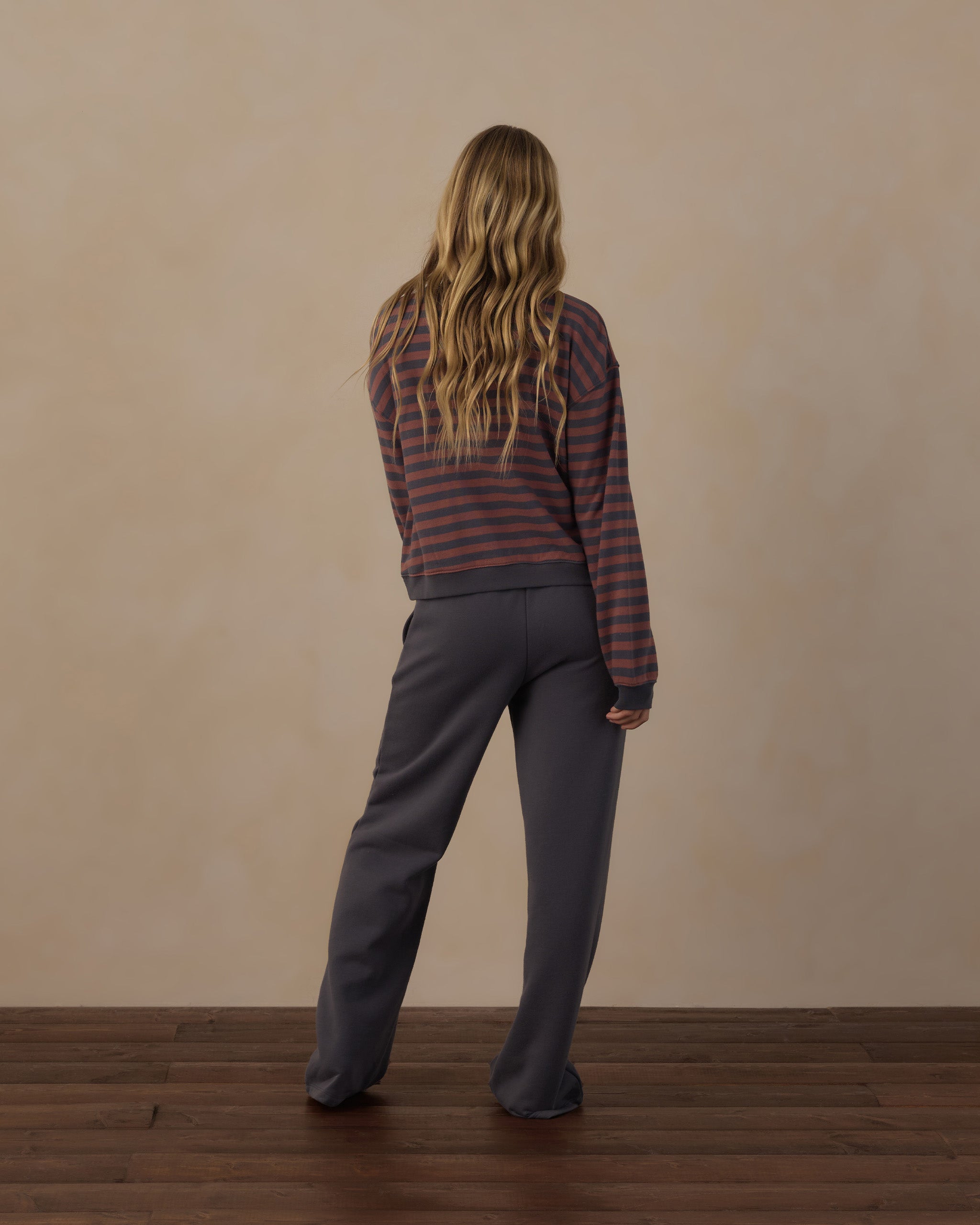Teen Oversized Crew Sweatshirt Mulberry Stripe - Rylee + Cru | Kids Clothes | Trendy Baby Clothes | Modern Infant Outfits |
