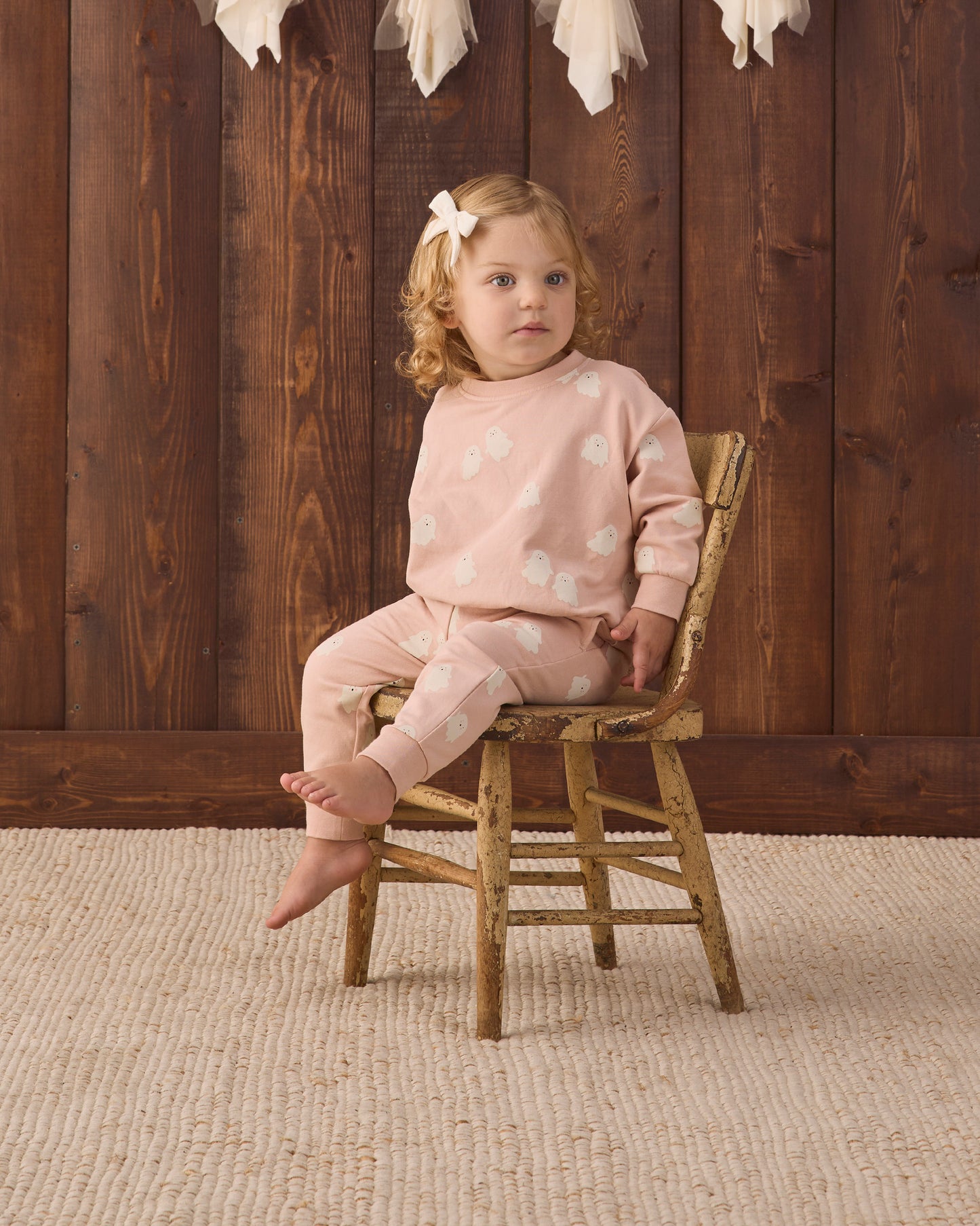 Relaxed Fleece Sweatpant Sweet Ghost - Rylee + Cru | Kids Clothes | Trendy Baby Clothes | Modern Infant Outfits |