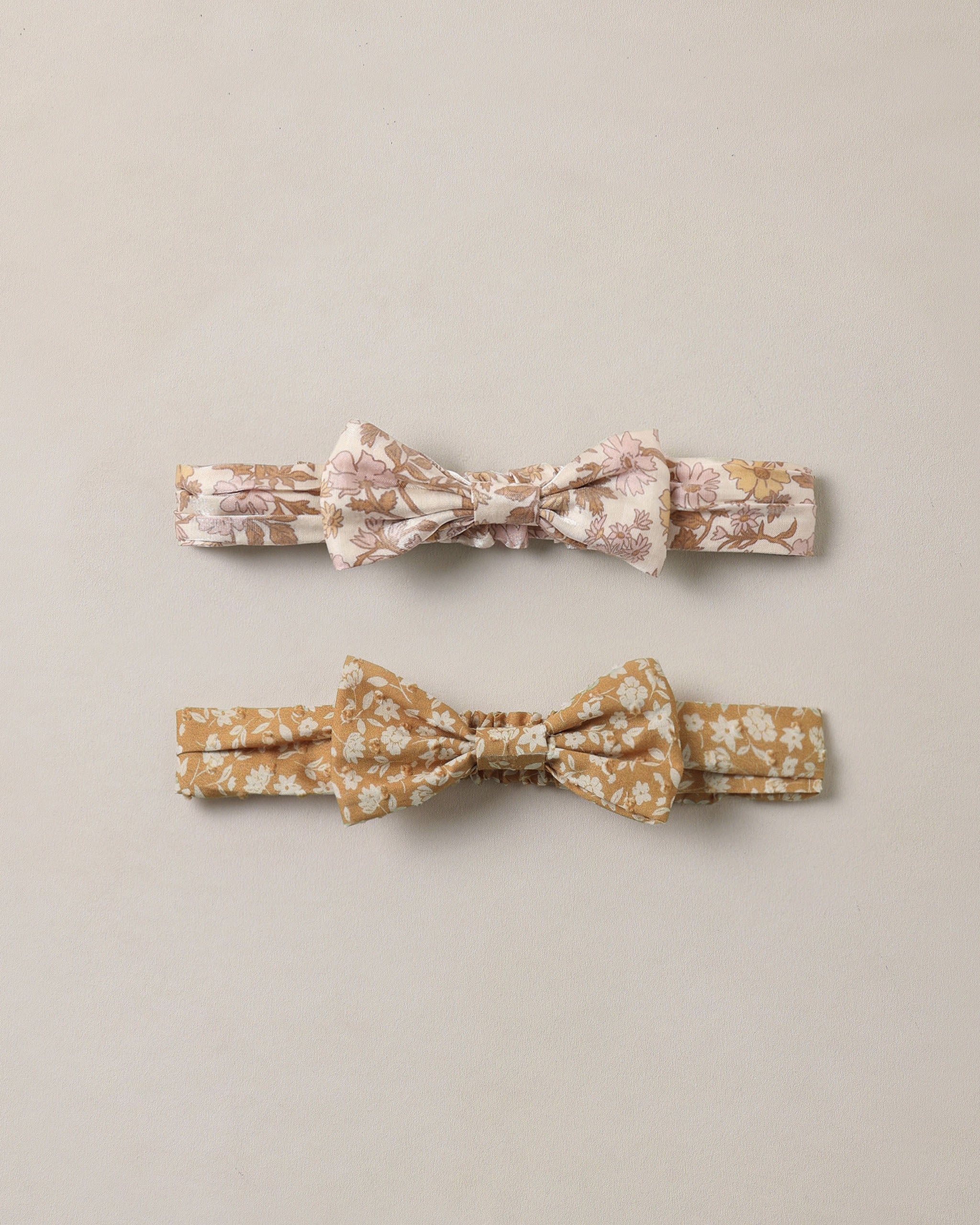 Baby Bow Headband Set Golden Floral, Wildflower - Rylee + Cru | Kids Clothes | Trendy Baby Clothes | Modern Infant Outfits |