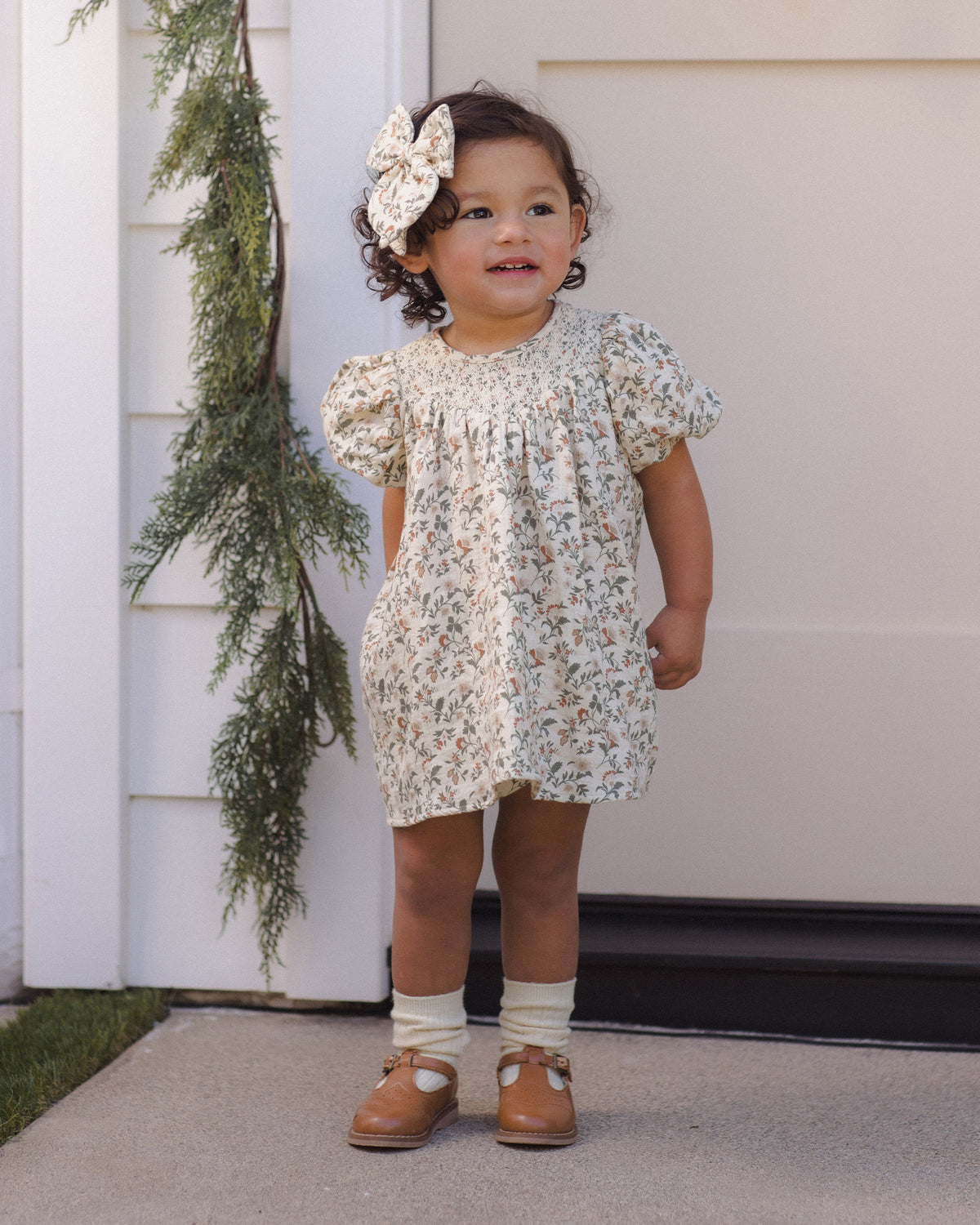 Bow Holiday Floral - Rylee + Cru | Kids Clothes | Trendy Baby Clothes | Modern Infant Outfits |