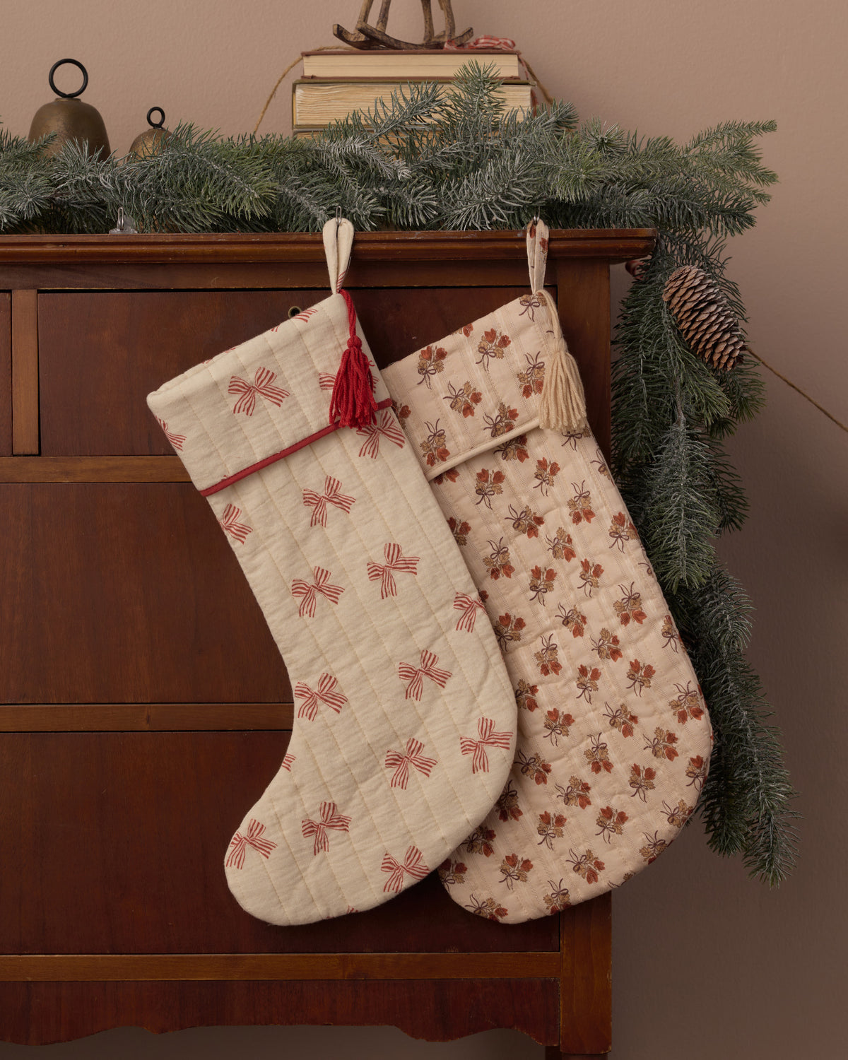 Christmas Stocking Peppermint Bows - Rylee + Cru | Kids Clothes | Trendy Baby Clothes | Modern Infant Outfits |