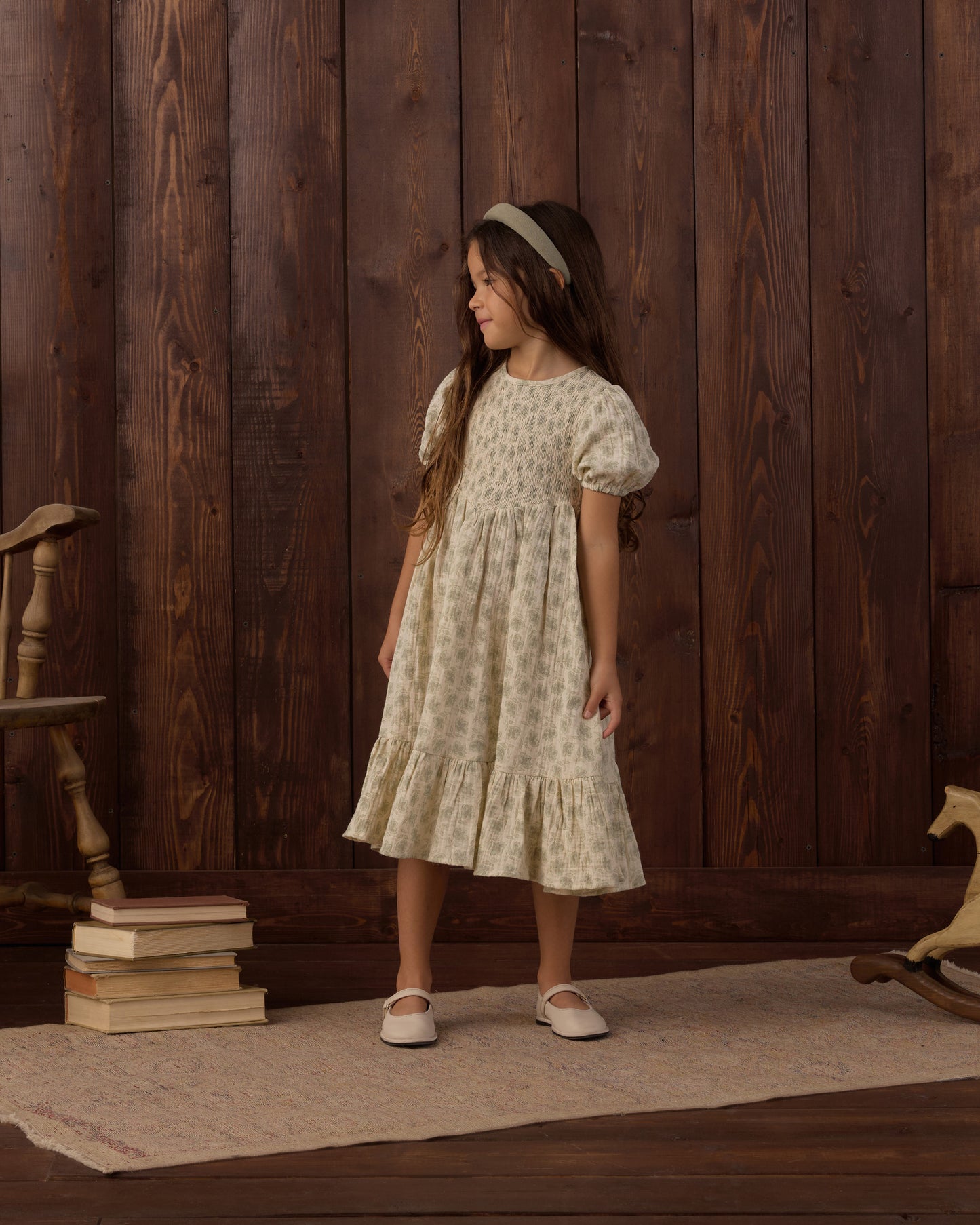 Lydia Dress Green Iris - Rylee + Cru | Kids Clothes | Trendy Baby Clothes | Modern Infant Outfits |