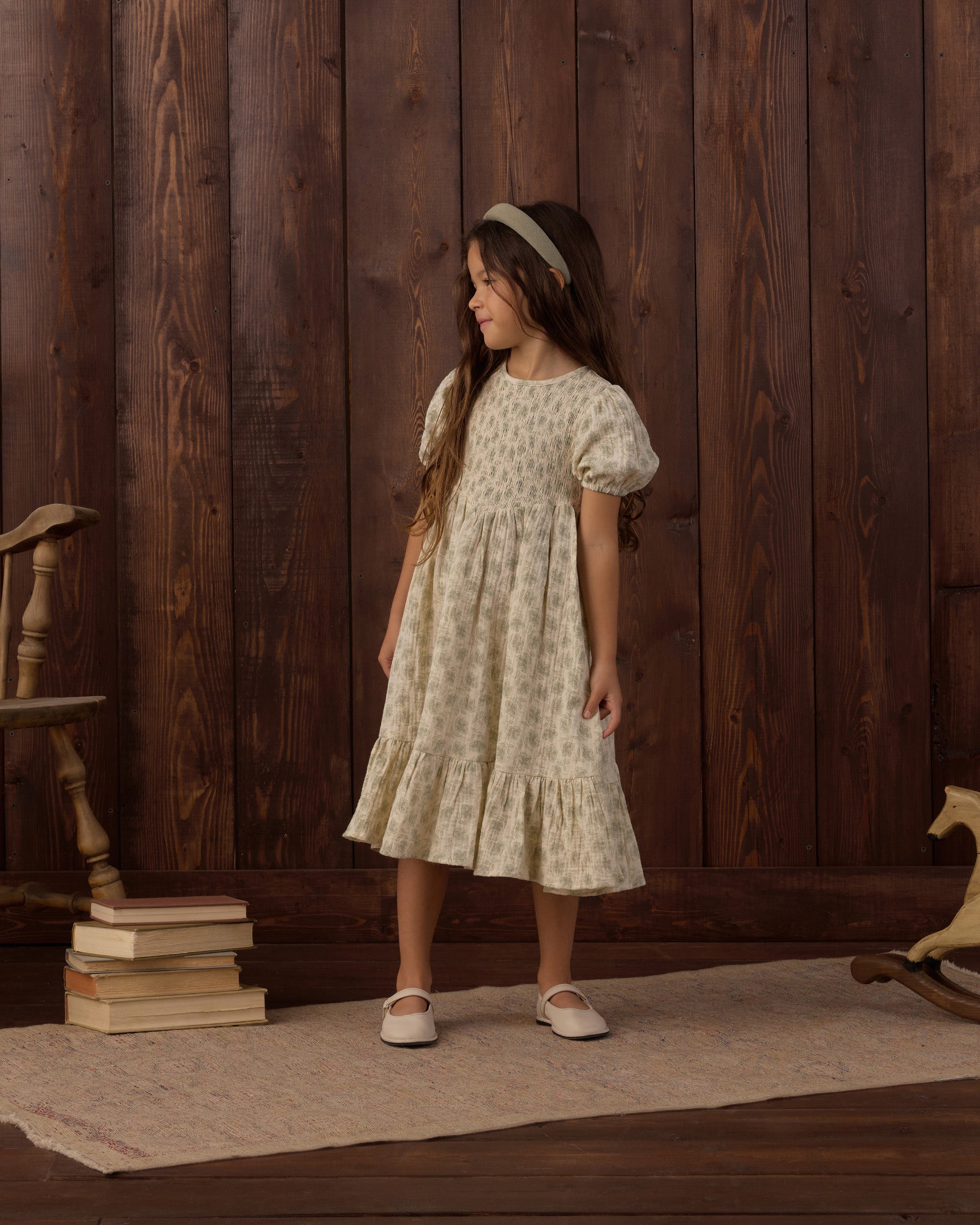 Lydia Dress Green Iris - Rylee + Cru | Kids Clothes | Trendy Baby Clothes | Modern Infant Outfits |