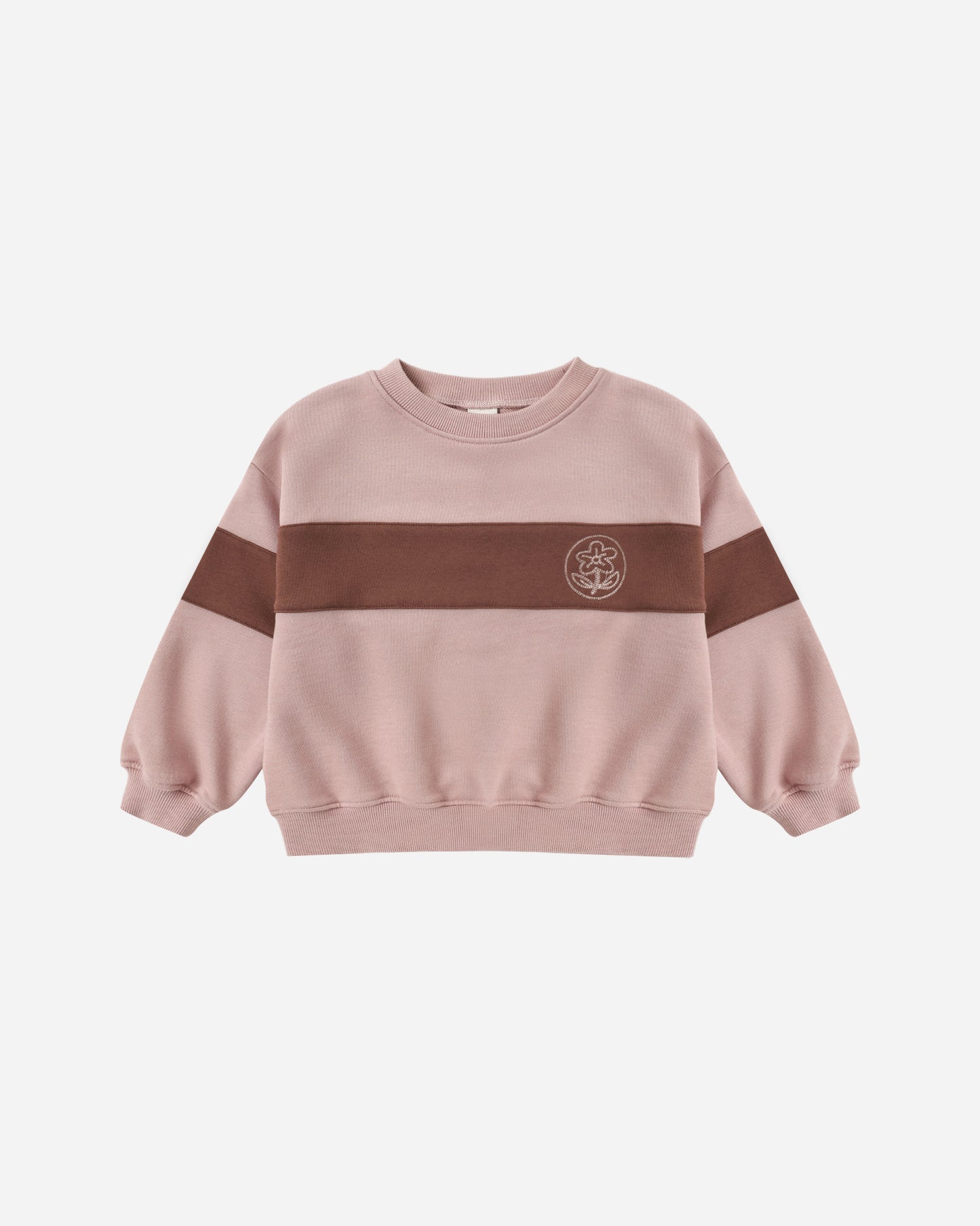 Panel Stripe Sweatshirt Rosewood - Rylee + Cru | Kids Clothes | Trendy Baby Clothes | Modern Infant Outfits |