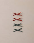 Mini Ribbon Bows Green, Ruby