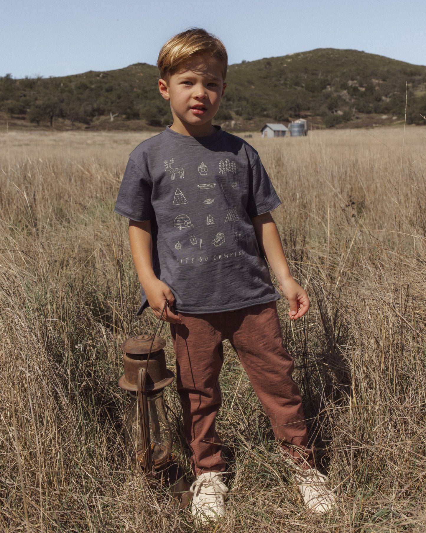 Raw Edge Tee Let's Go Camping - Rylee + Cru | Kids Clothes | Trendy Baby Clothes | Modern Infant Outfits |