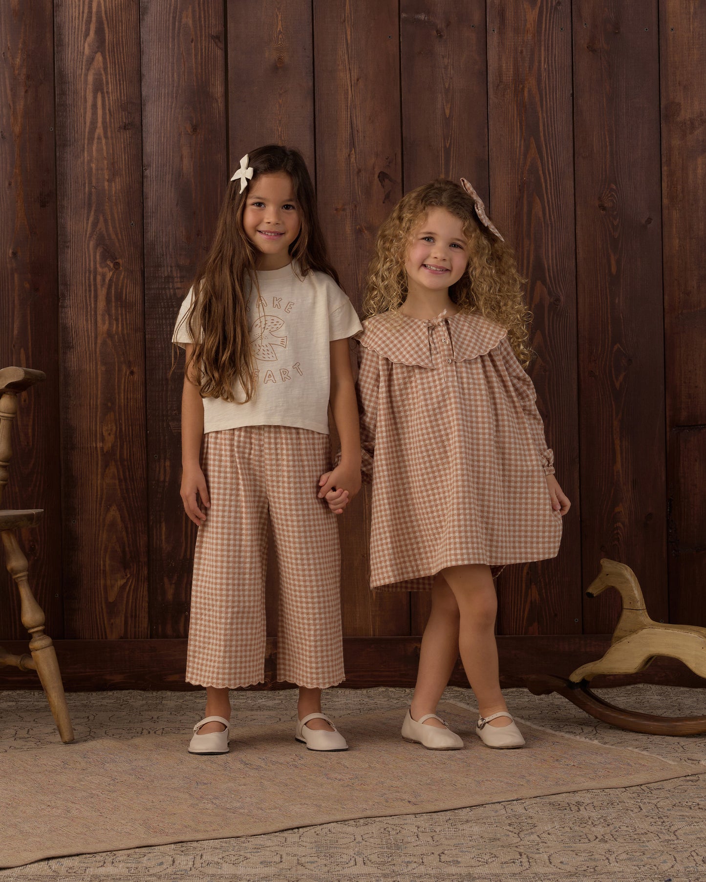 Collette Mini Dress Fawn Gingham - Rylee + Cru | Kids Clothes | Trendy Baby Clothes | Modern Infant Outfits |