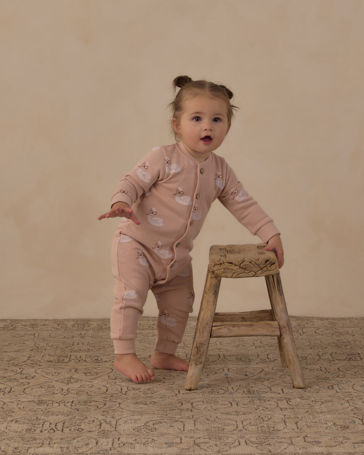Button Down Jumpsuit Swans - Rylee + Cru | Kids Clothes | Trendy Baby Clothes | Modern Infant Outfits |