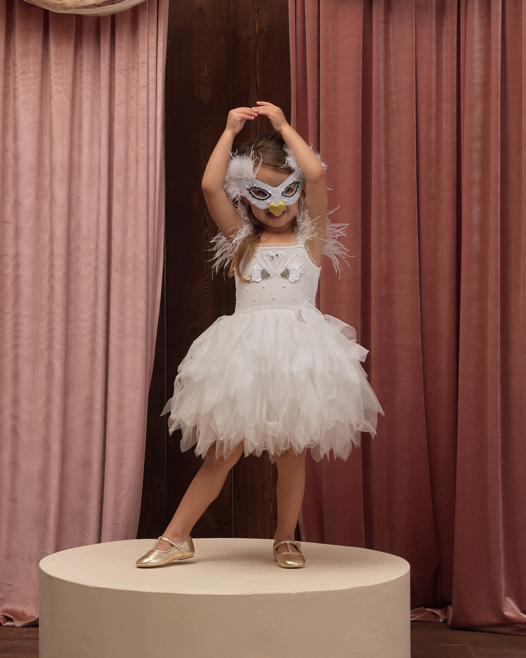 Swan Mask Ivory - Rylee + Cru | Kids Clothes | Trendy Baby Clothes | Modern Infant Outfits |