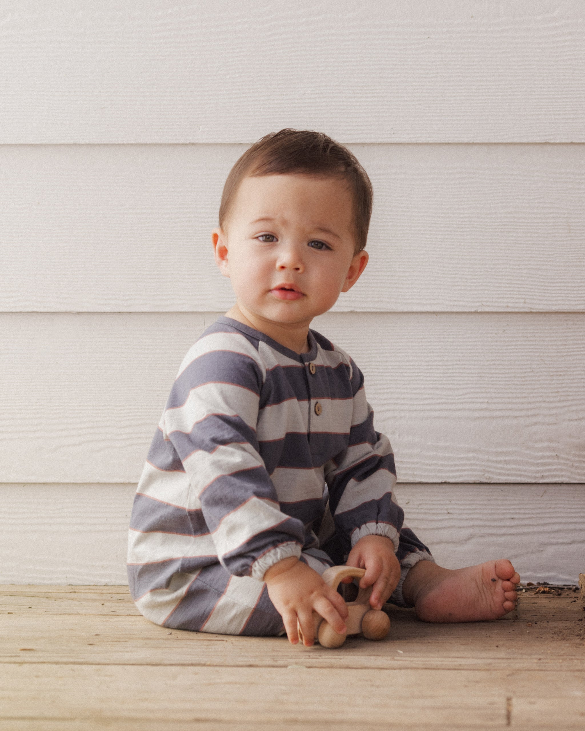 Henley Jumpsuit Sage Stripe - Rylee + Cru | Kids Clothes | Trendy Baby Clothes | Modern Infant Outfits |