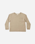 Long Sleeve Pocket Tee Heathered Olive - Rylee + Cru | Kids Clothes | Trendy Baby Clothes | Modern Infant Outfits |