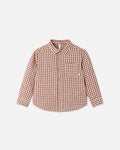 Collared Long Sleeve Shirt Brick Check - Rylee + Cru | Kids Clothes | Trendy Baby Clothes | Modern Infant Outfits |