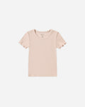 Ribbed Basic Tee Blush - Rylee + Cru | Kids Clothes | Trendy Baby Clothes | Modern Infant Outfits |