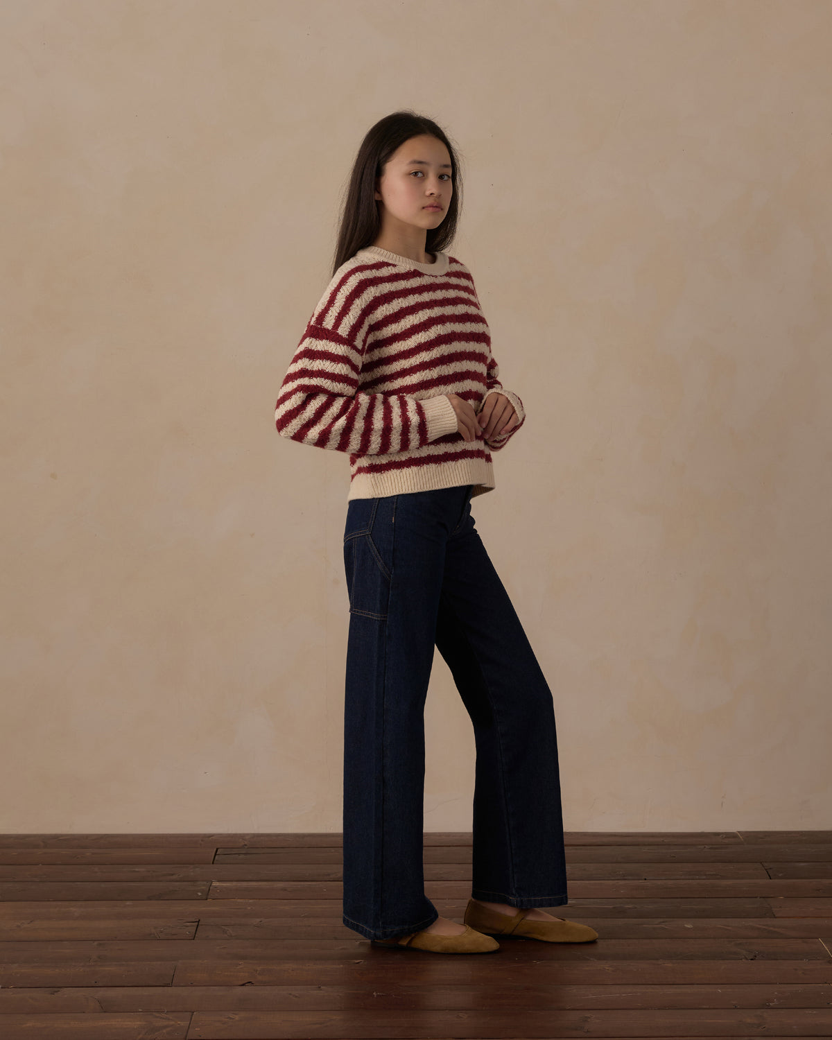 Teen Carolina Sweater Ruby Stripe - Rylee + Cru | Kids Clothes | Trendy Baby Clothes | Modern Infant Outfits |