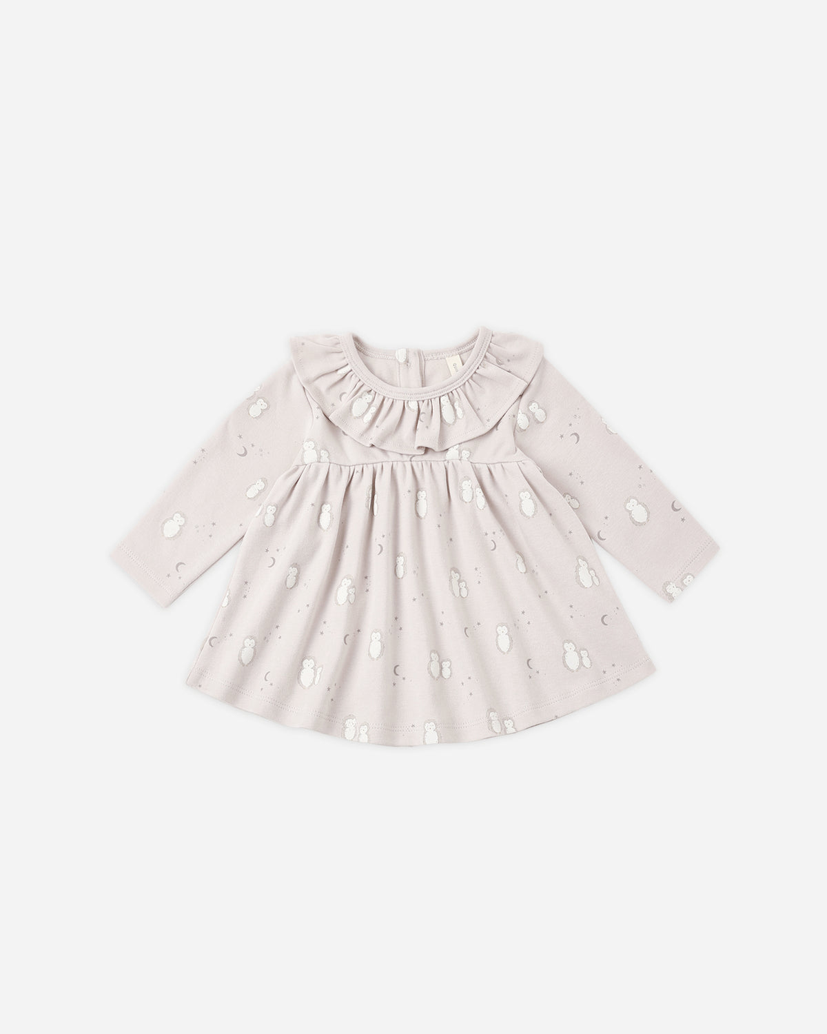 Ruffle Collar Jersey Dress Owls - Rylee + Cru | Kids Clothes | Trendy Baby Clothes | Modern Infant Outfits |