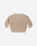 Chunky Knit Sweater Heathered Latte - Rylee + Cru | Kids Clothes | Trendy Baby Clothes | Modern Infant Outfits |