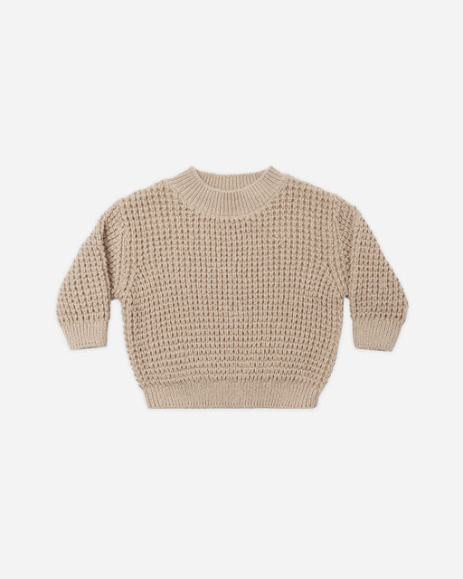Chunky Knit Sweater Heathered Latte - Rylee + Cru | Kids Clothes | Trendy Baby Clothes | Modern Infant Outfits |