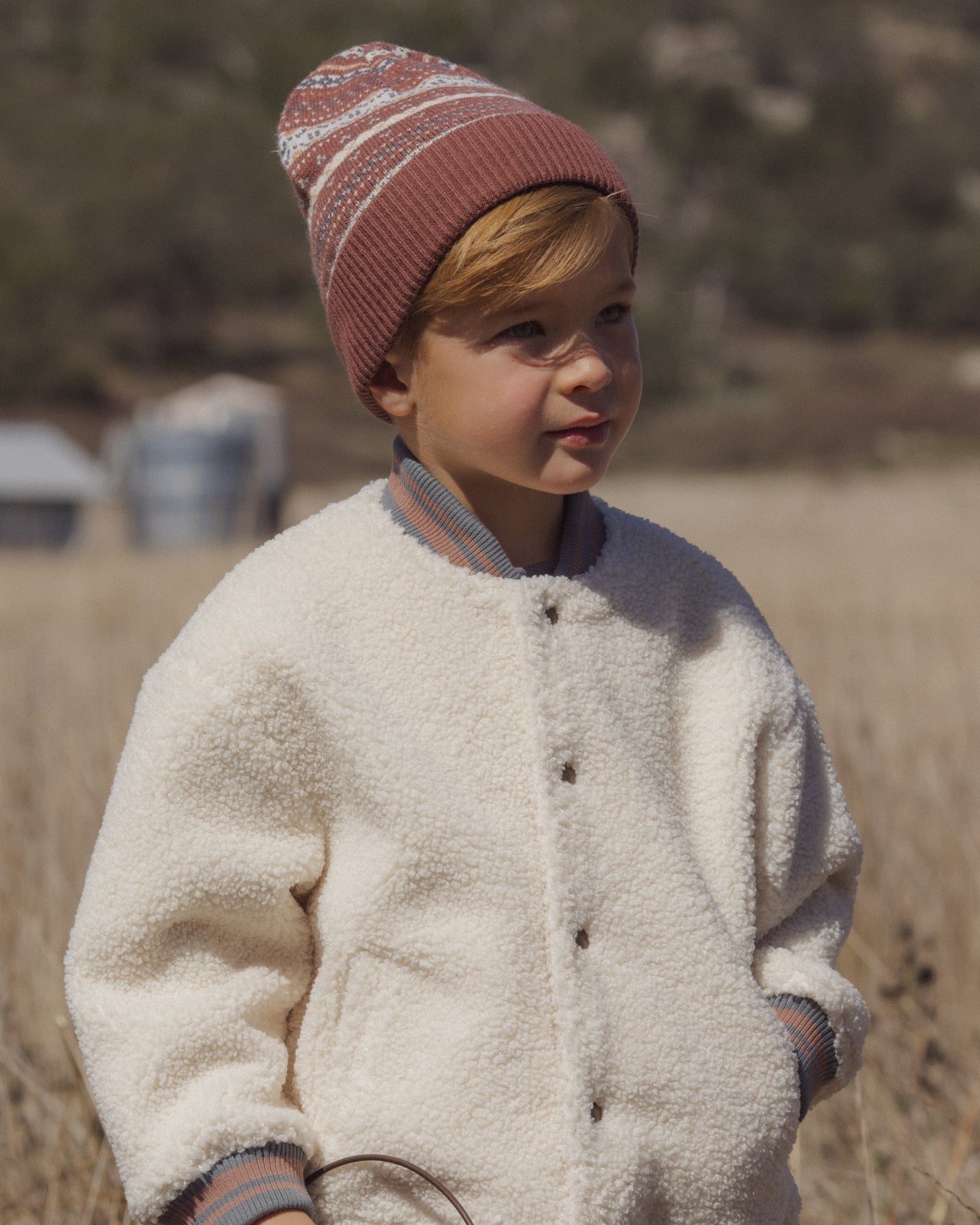 Sherpa Bomber Natural - Rylee + Cru | Kids Clothes | Trendy Baby Clothes | Modern Infant Outfits |