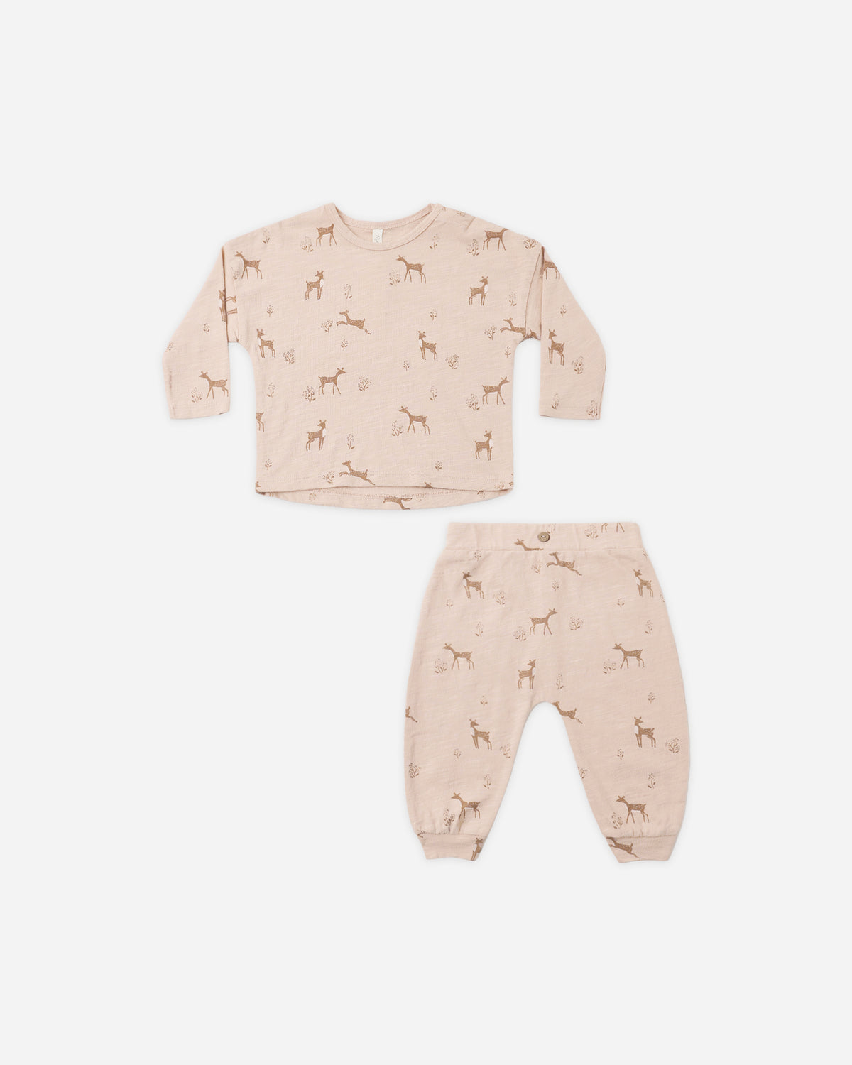Long Sleeve Tee + Pant Set Fawns - Rylee + Cru | Kids Clothes | Trendy Baby Clothes | Modern Infant Outfits |
