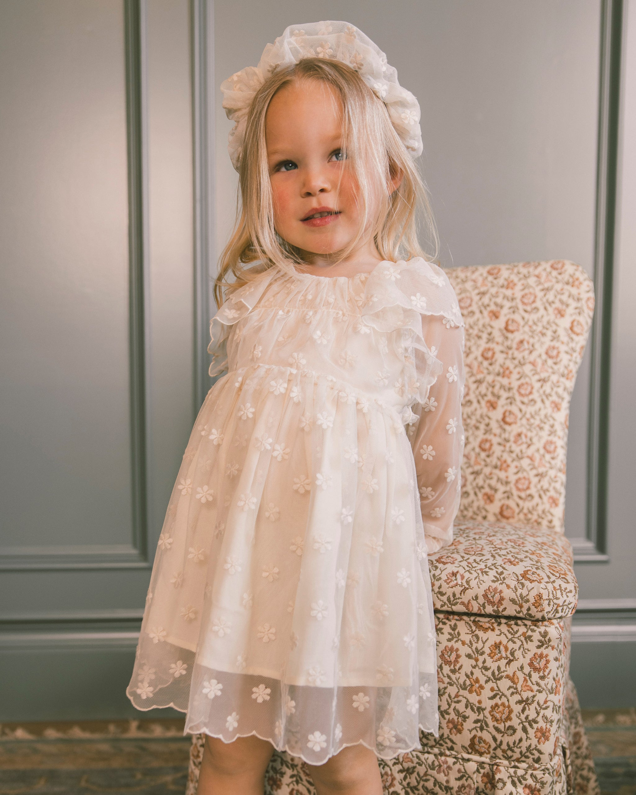 Celine Dress Embroidered Daisy - Rylee + Cru | Kids Clothes | Trendy Baby Clothes | Modern Infant Outfits |