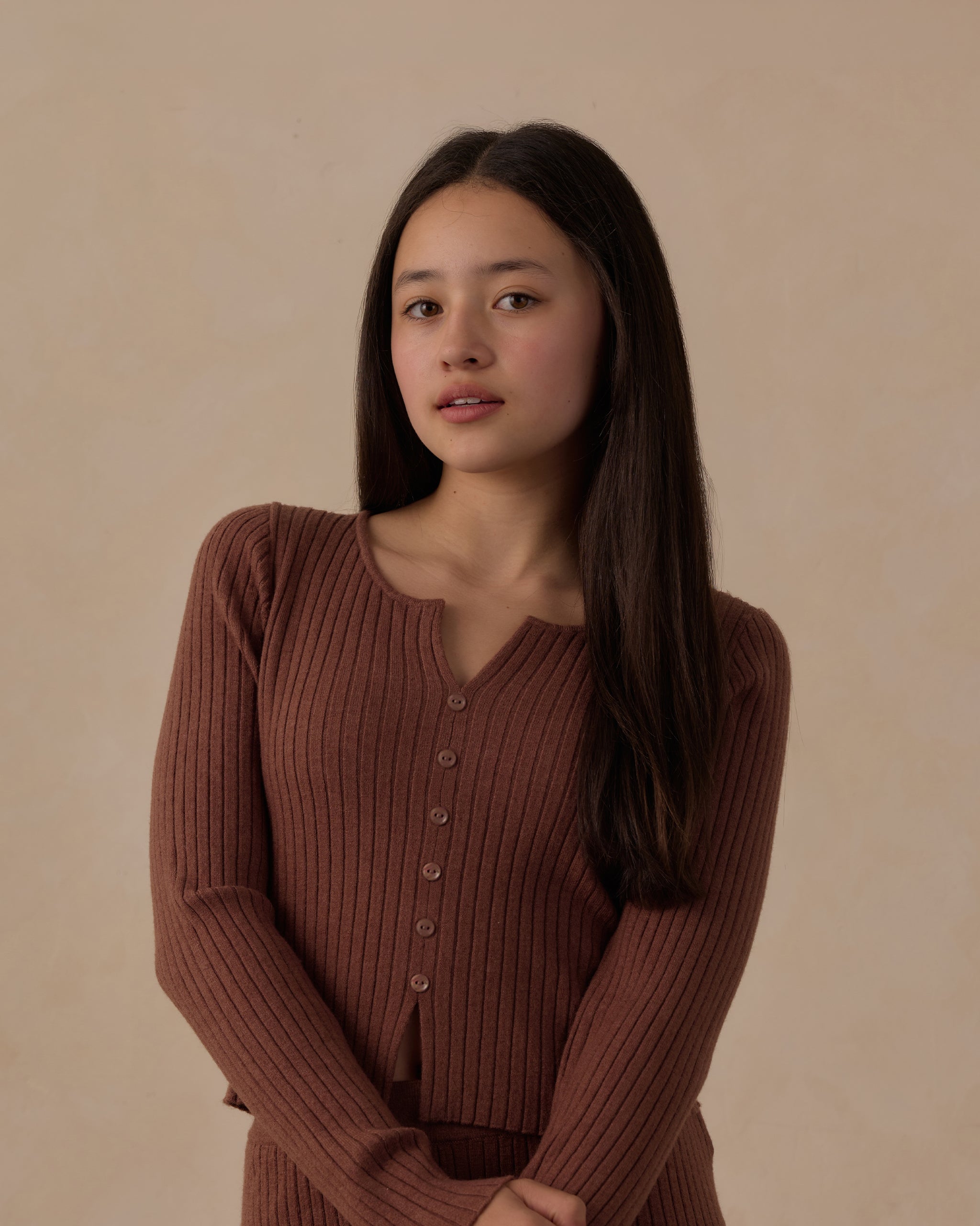 Teen Long Sleeve Knit Tee Mulberry - Rylee + Cru | Kids Clothes | Trendy Baby Clothes | Modern Infant Outfits |