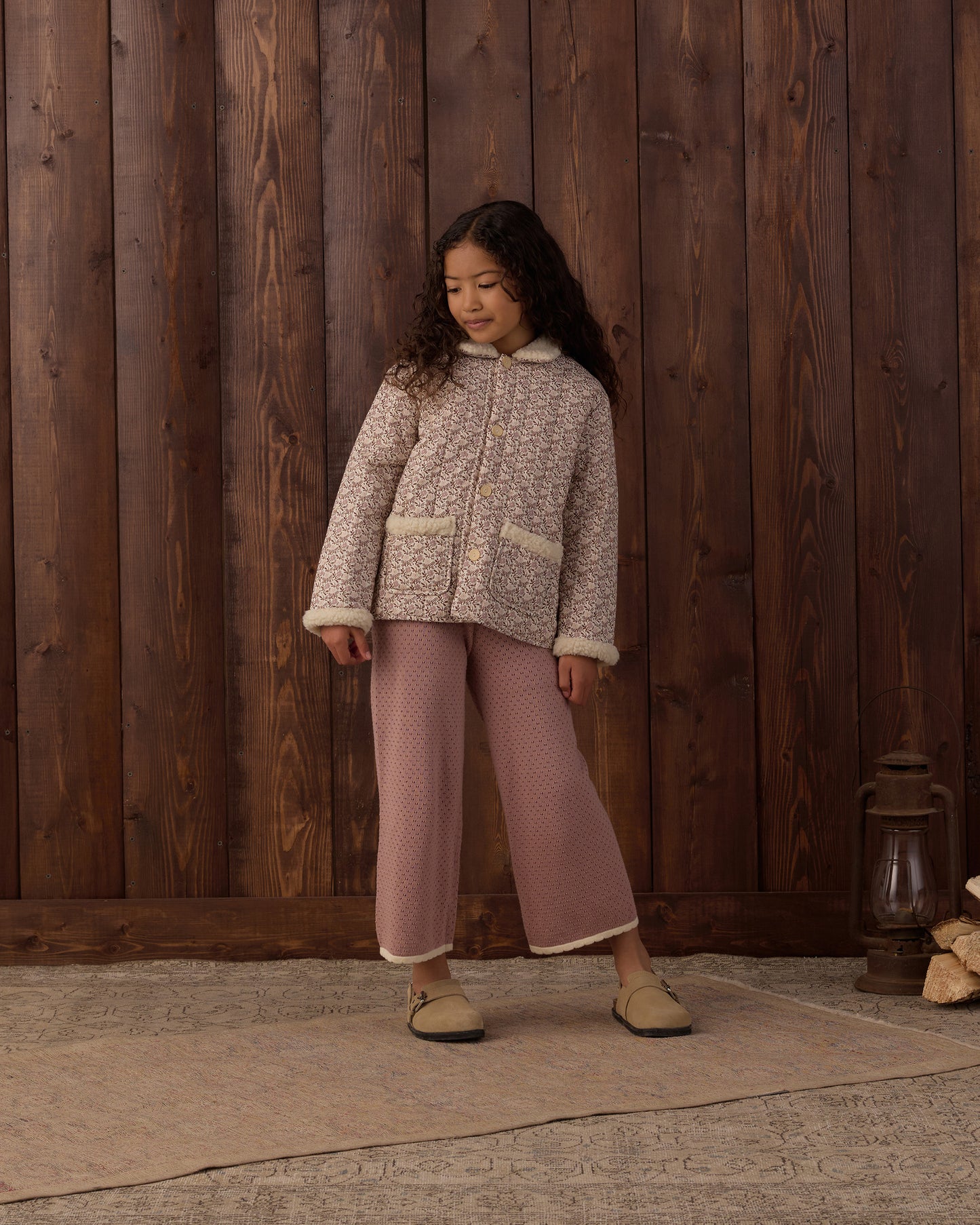 Pointelle Knit Pant Rosewood - Rylee + Cru | Kids Clothes | Trendy Baby Clothes | Modern Infant Outfits |