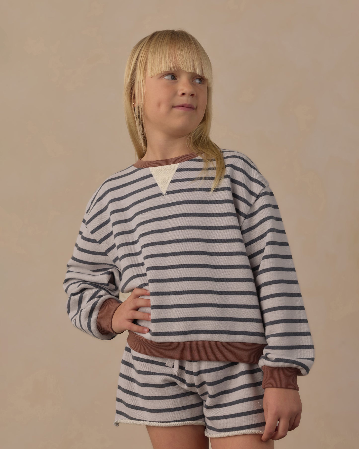 Sweat Short Midnight Stripe - Rylee + Cru | Kids Clothes | Trendy Baby Clothes | Modern Infant Outfits |
