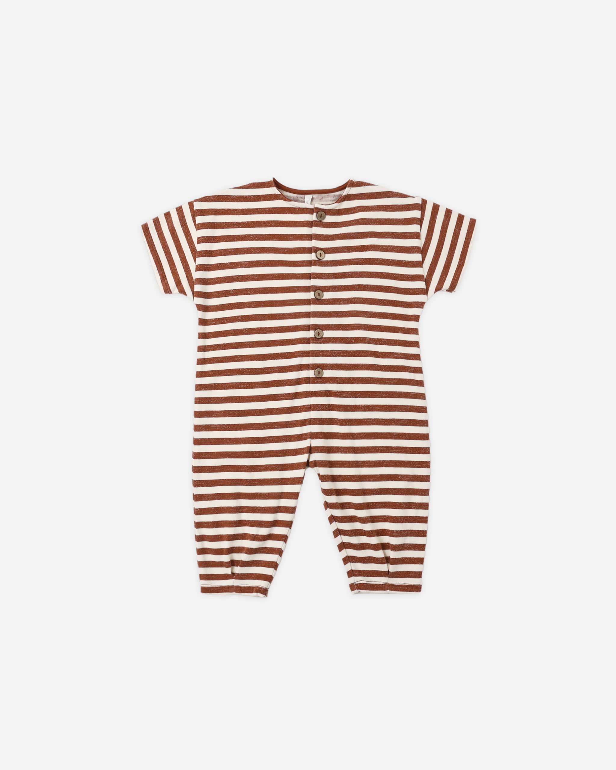 Hayes Jumpsuit Brick Stripe - Rylee + Cru | Kids Clothes | Trendy Baby Clothes | Modern Infant Outfits |