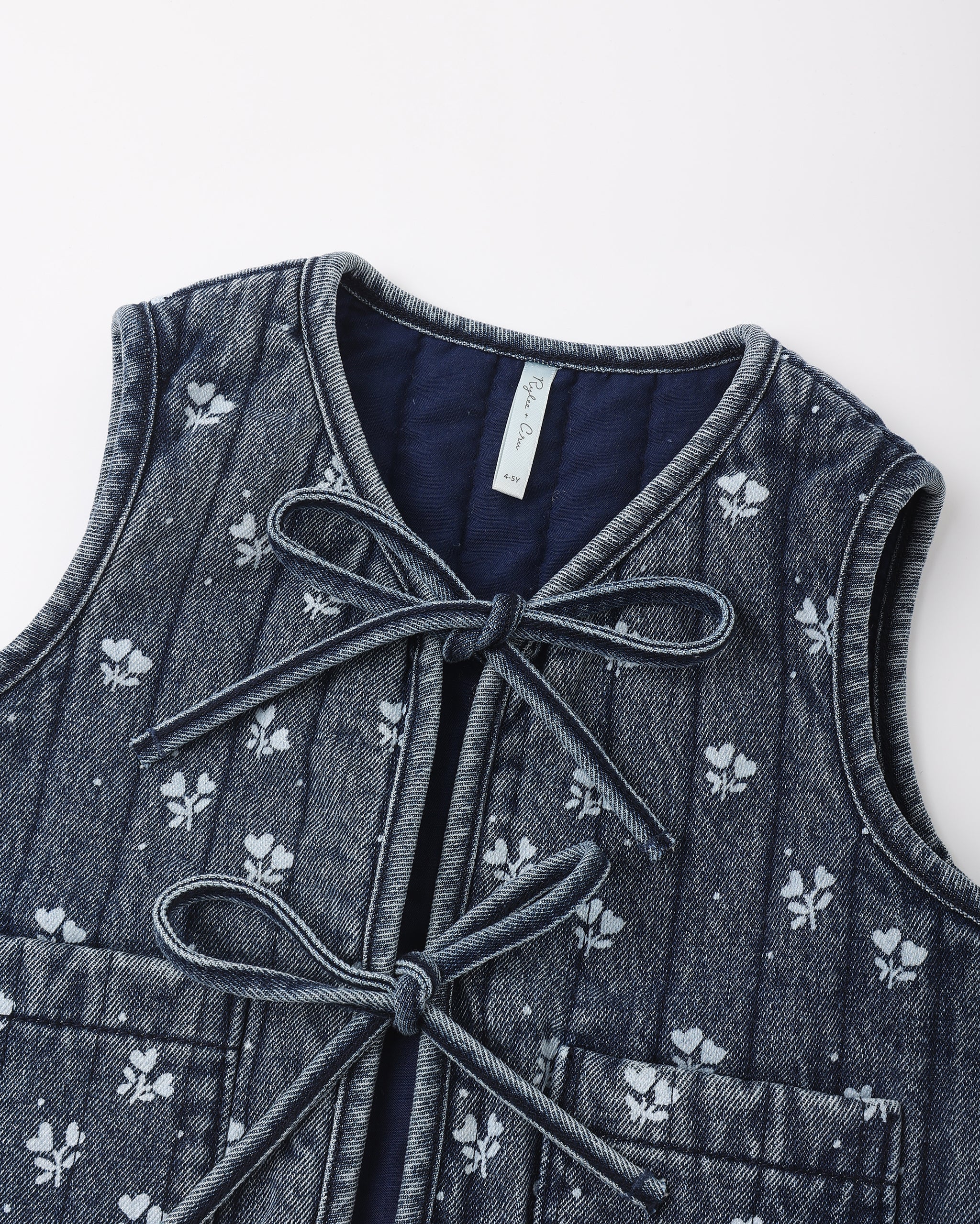 Denim Vest Heart Ditsy - Rylee + Cru | Kids Clothes | Trendy Baby Clothes | Modern Infant Outfits |