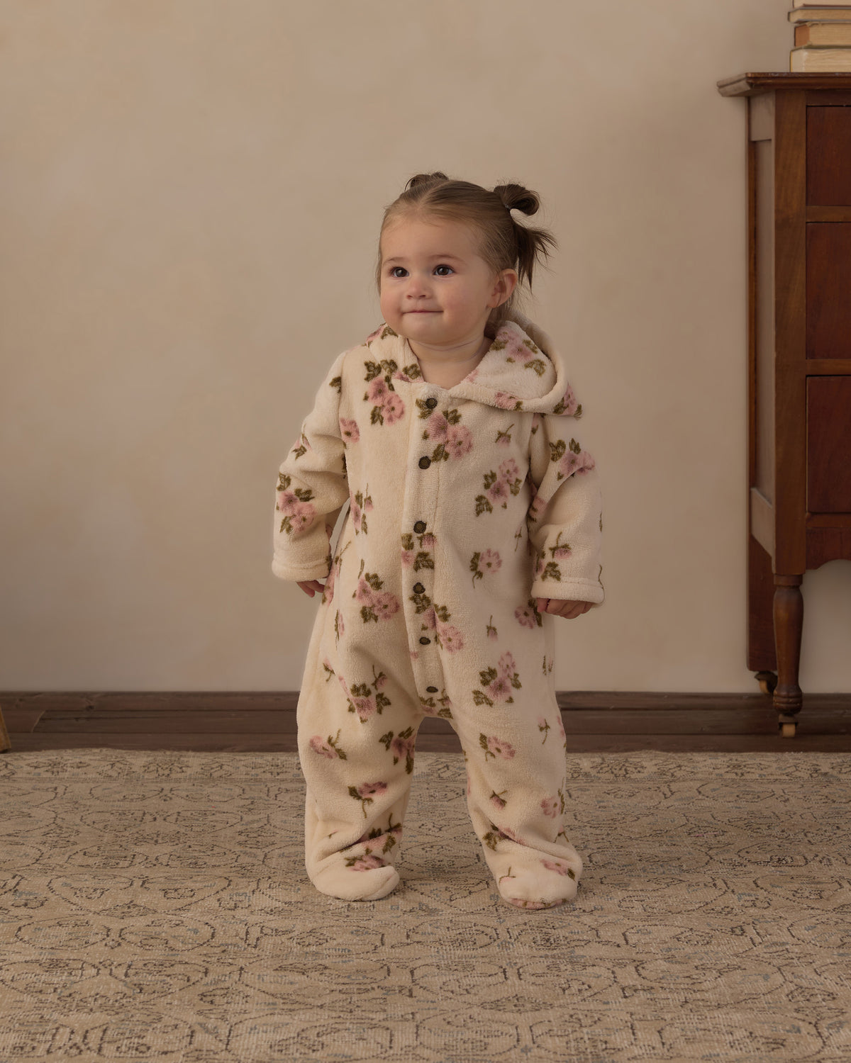 Fleece Jumpsuit Rose Garden - Rylee + Cru | Kids Clothes | Trendy Baby Clothes | Modern Infant Outfits |
