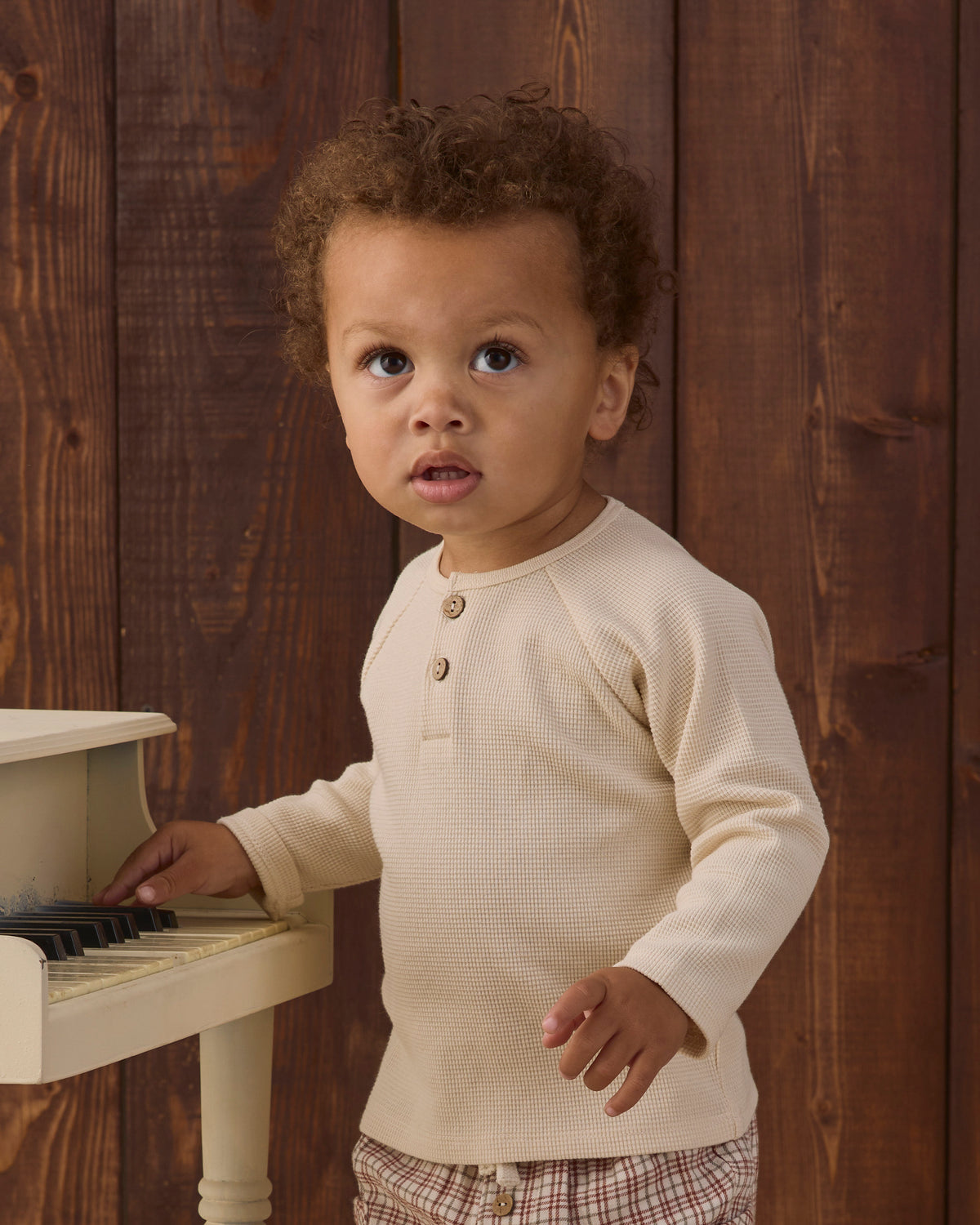 Henley Knit Top Natural - Rylee + Cru | Kids Clothes | Trendy Baby Clothes | Modern Infant Outfits |