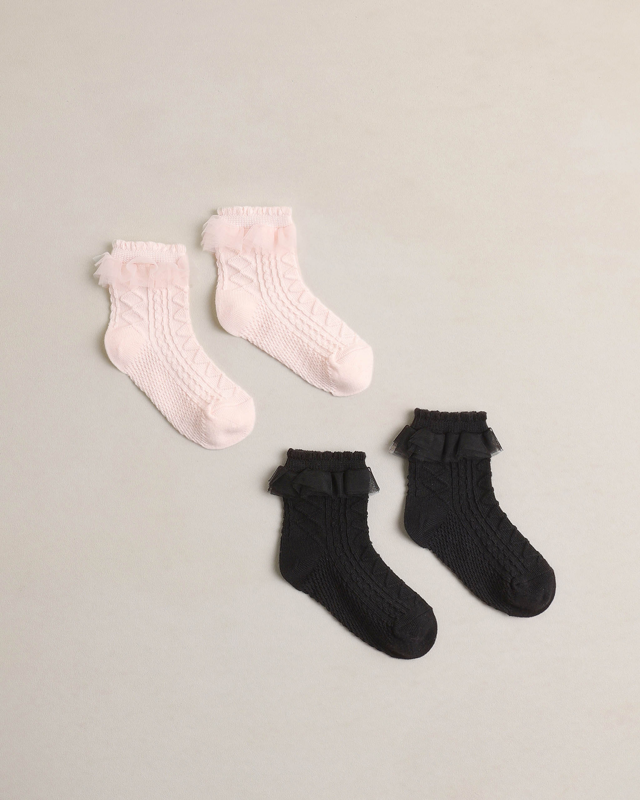 Ruffle Socks Black, Blush - Rylee + Cru | Kids Clothes | Trendy Baby Clothes | Modern Infant Outfits |