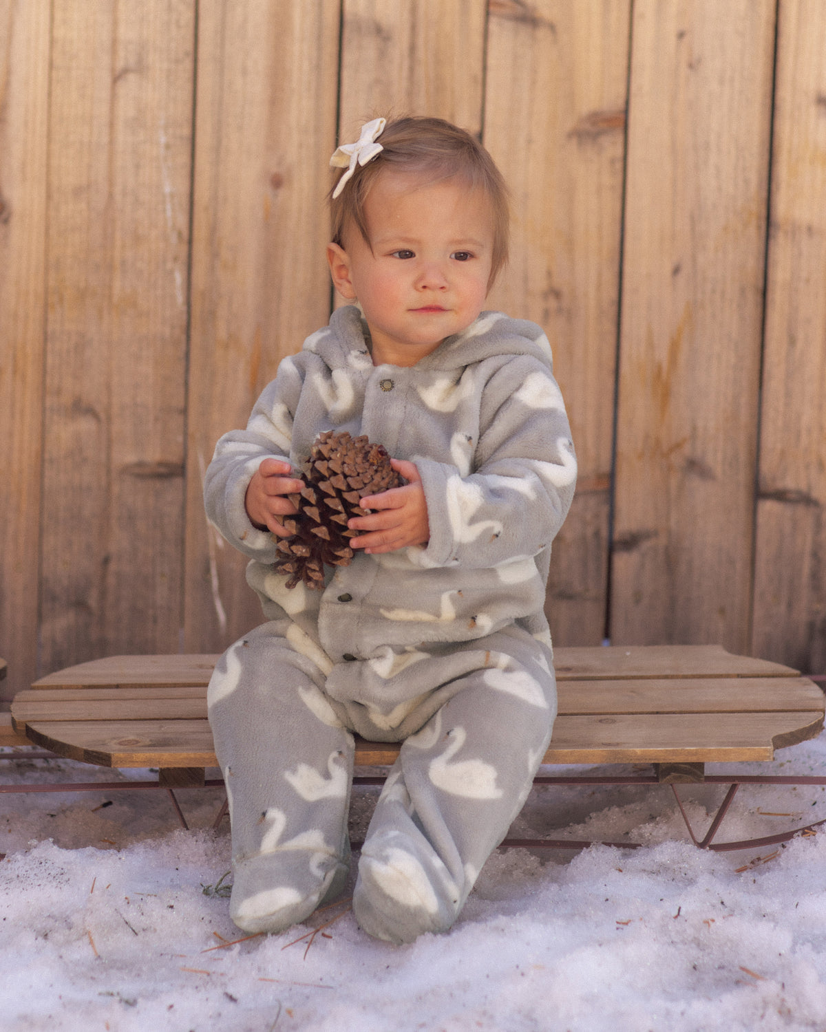 Fleece Jumpsuit Swans - Rylee + Cru | Kids Clothes | Trendy Baby Clothes | Modern Infant Outfits |