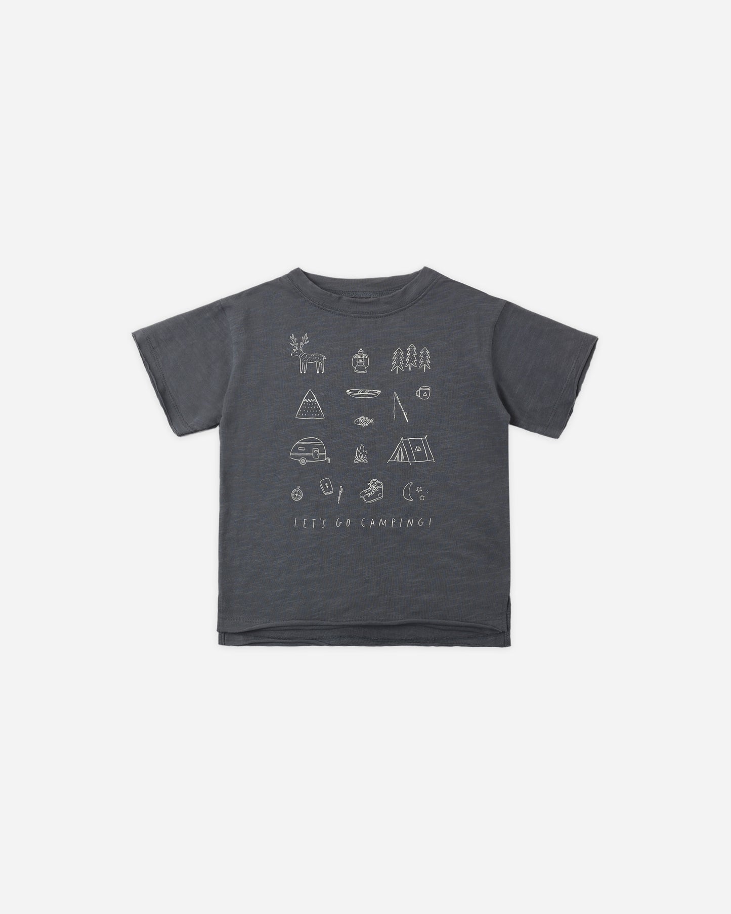 Raw Edge Tee Let's Go Camping - Rylee + Cru | Kids Clothes | Trendy Baby Clothes | Modern Infant Outfits |