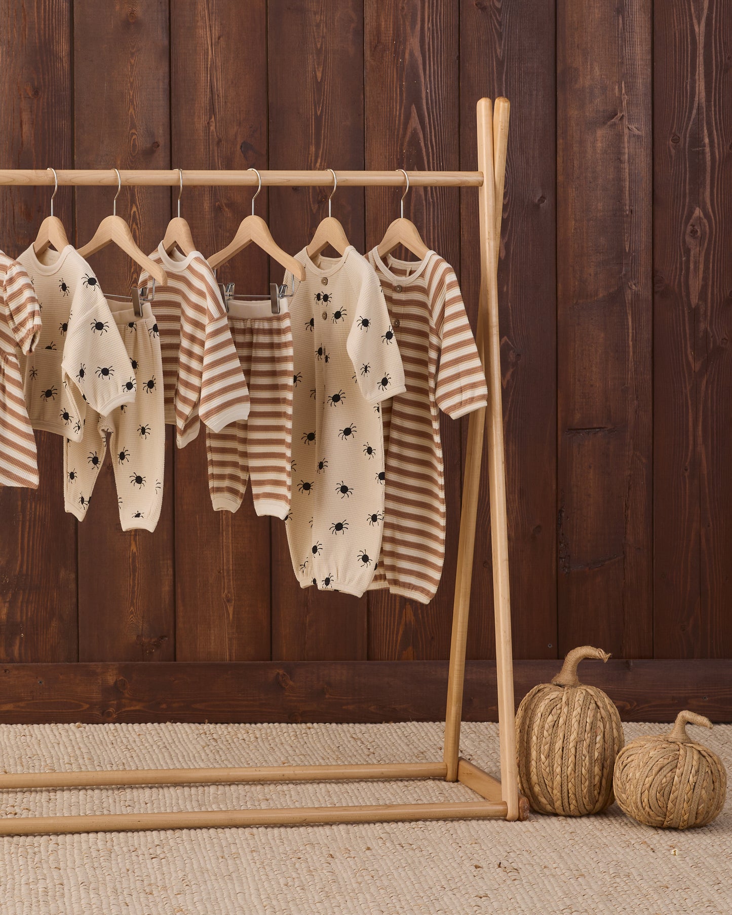 Waffle Long Sleeve Jumpsuit Bitsy Spider - Rylee + Cru | Kids Clothes | Trendy Baby Clothes | Modern Infant Outfits |