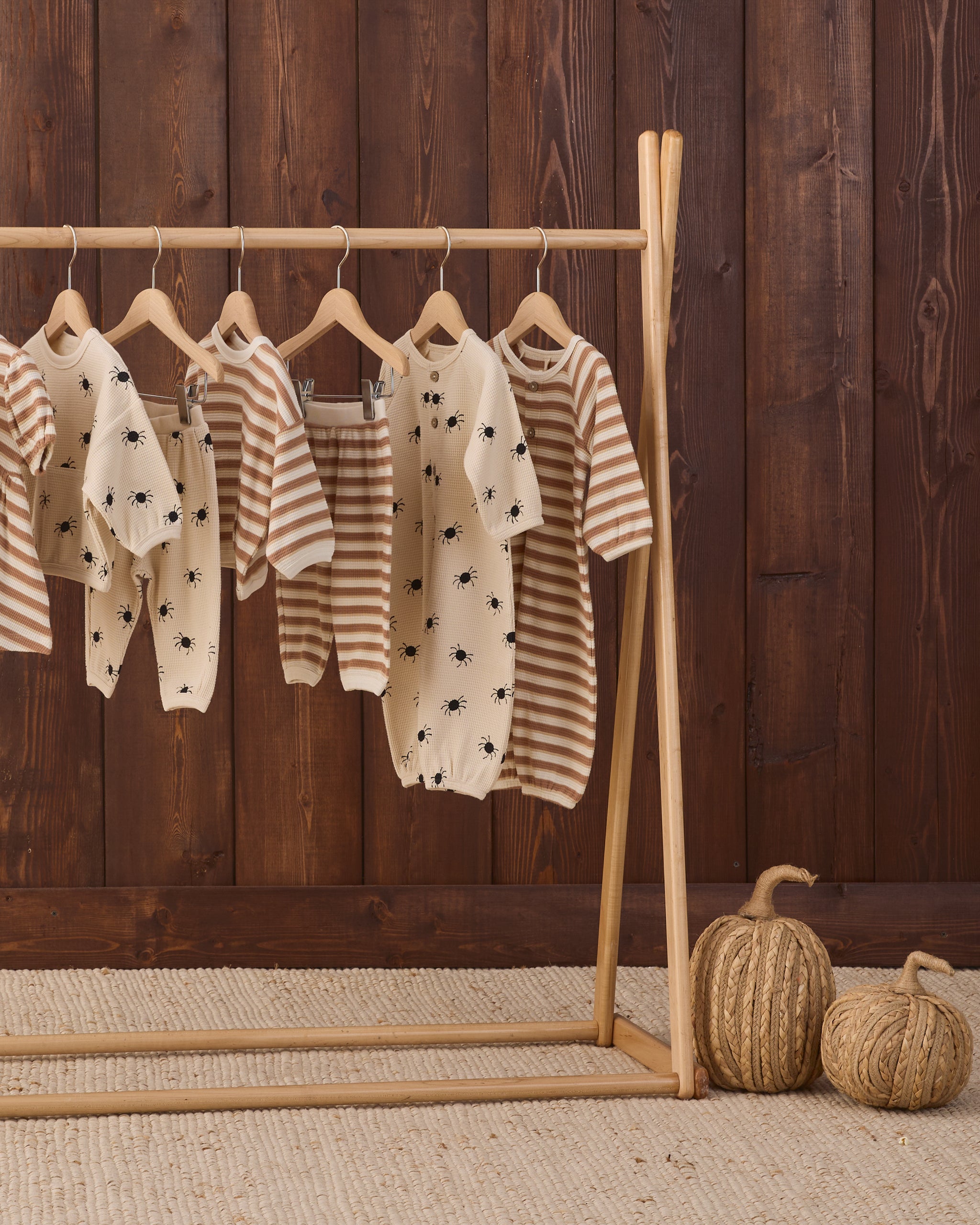 Waffle Long Sleeve Jumpsuit Bitsy Spider - Rylee + Cru | Kids Clothes | Trendy Baby Clothes | Modern Infant Outfits |