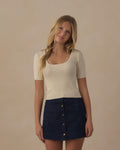 Teen Scallop Tee Natural - Rylee + Cru | Kids Clothes | Trendy Baby Clothes | Modern Infant Outfits |