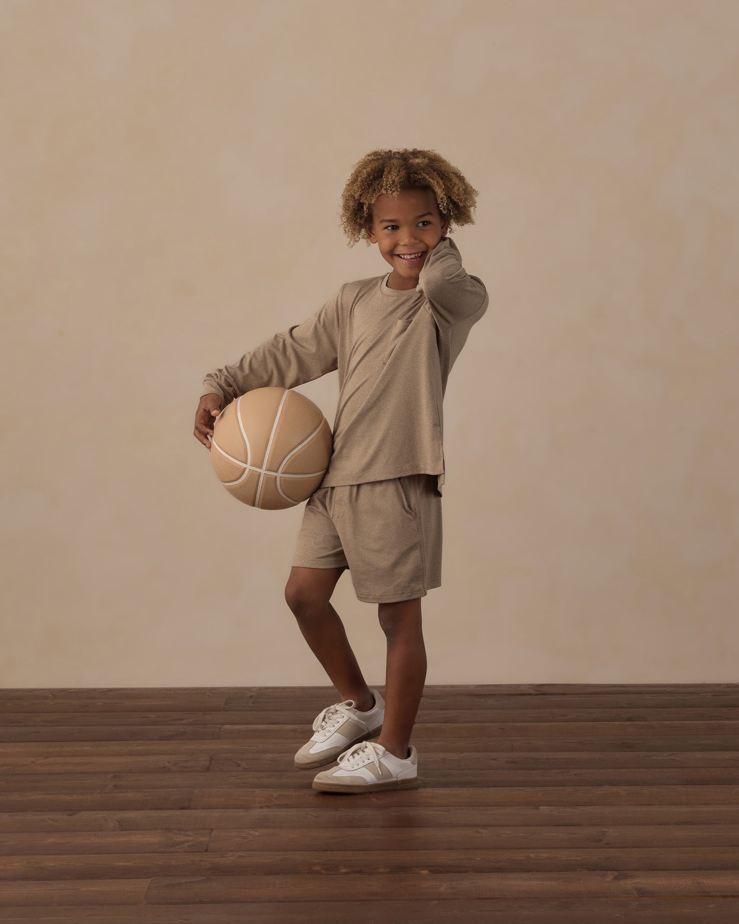 Long Sleeve Pocket Tee Heathered Olive - Rylee + Cru | Kids Clothes | Trendy Baby Clothes | Modern Infant Outfits |